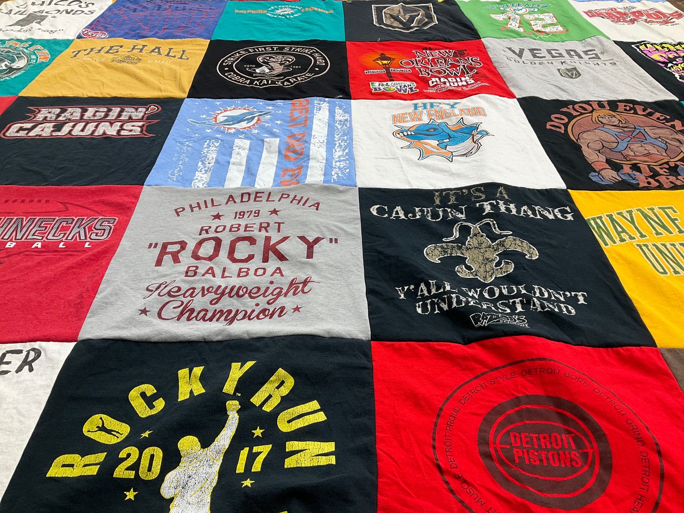 T-shirt quilt featuring detroit pistons by Jamie from PA