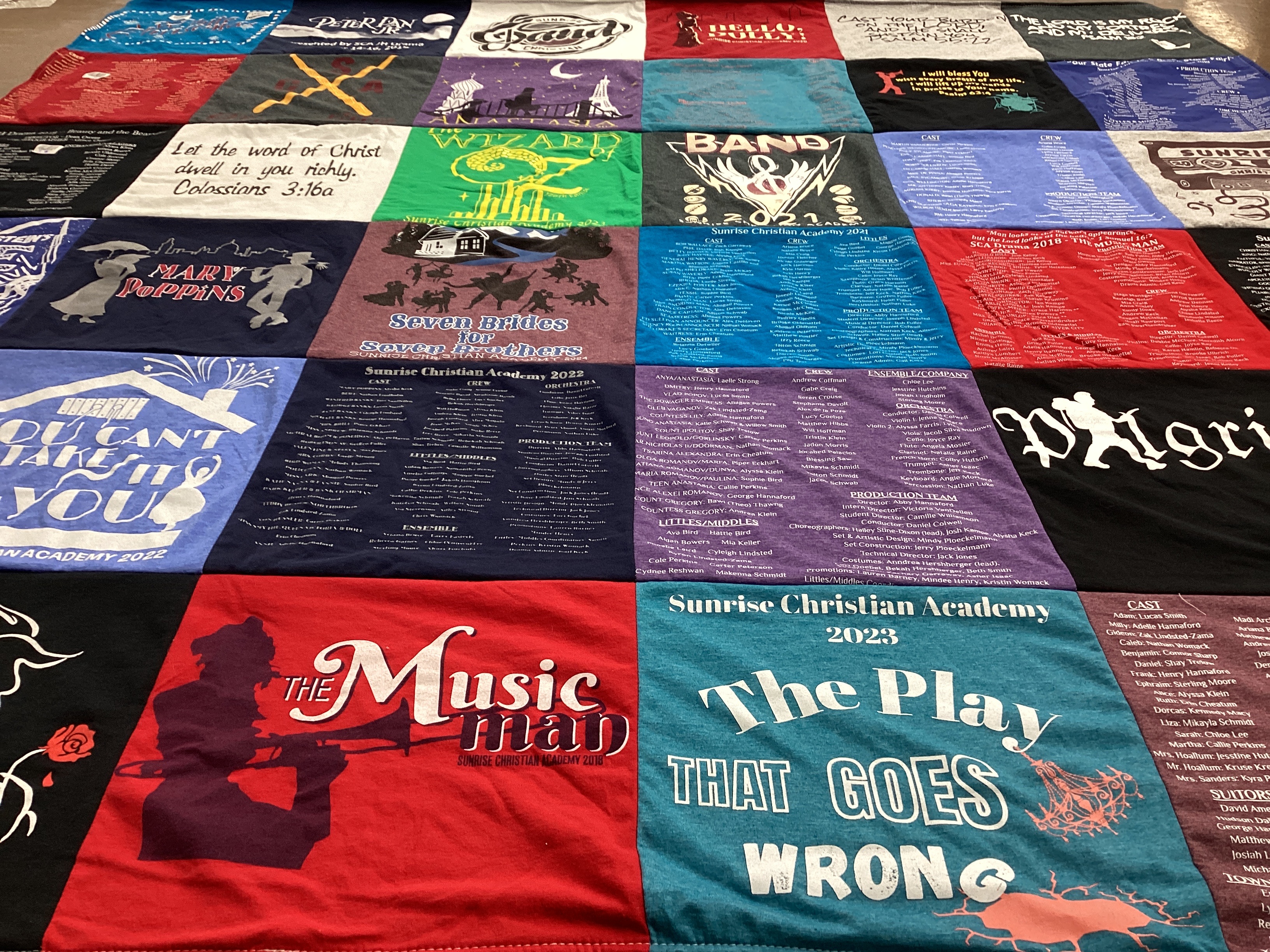 T-shirt quilt from sunrise christian academy by Kristin from KS