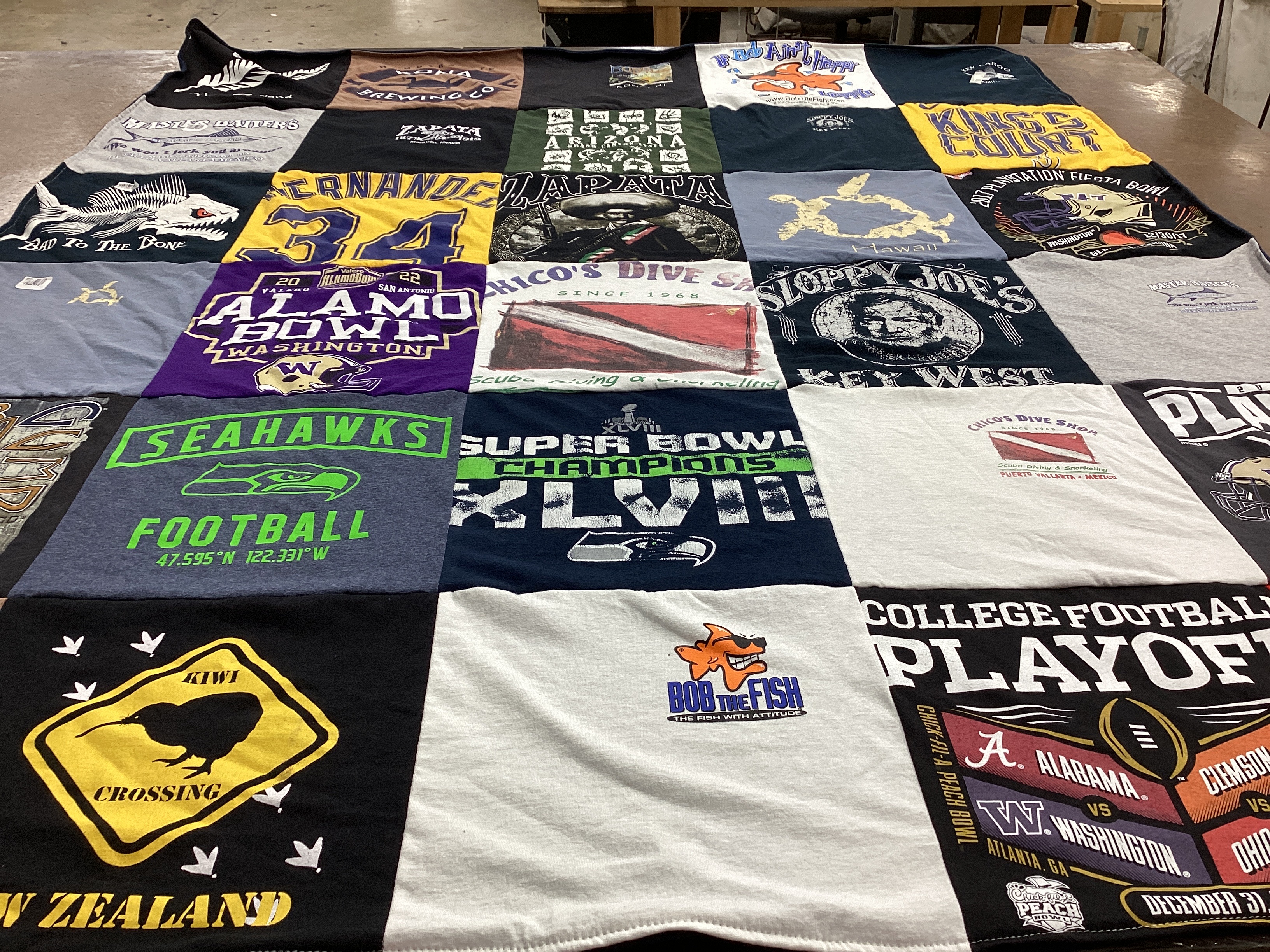 T-shirt quilt featuring seattle seahawks by Jan from WA