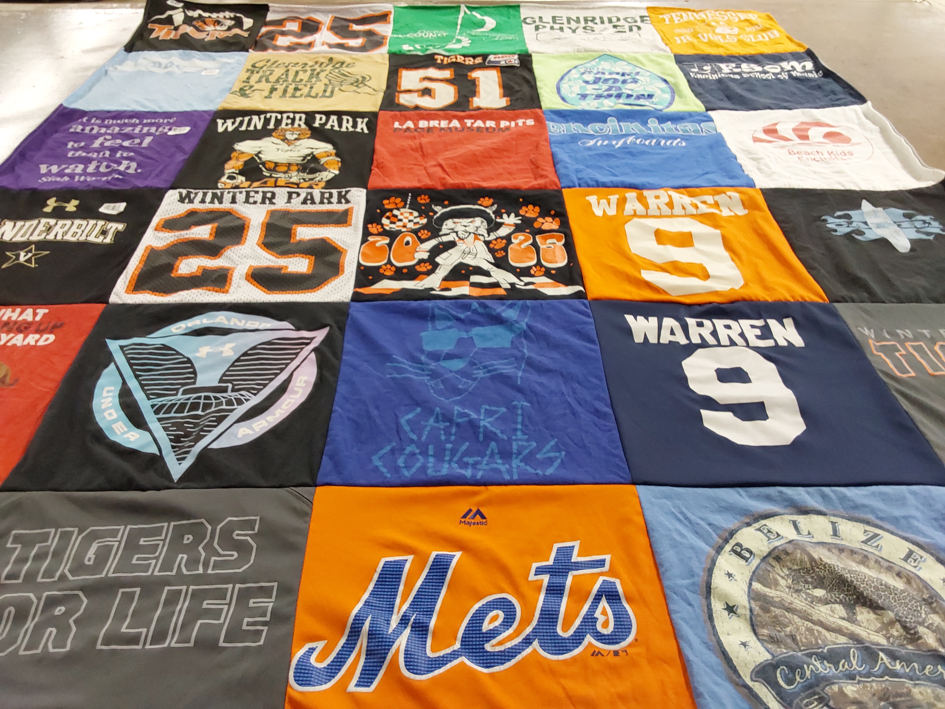 T-shirt quilt featuring new york mets, orlando cougars by Tiffany from FL