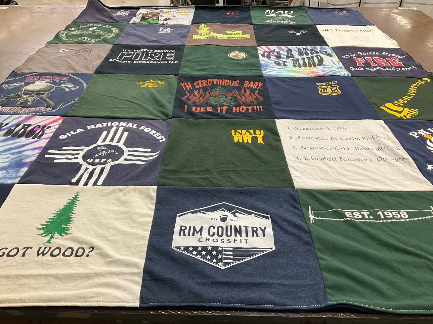 T-shirt quilt from northern arizona university by Alison E from AZ