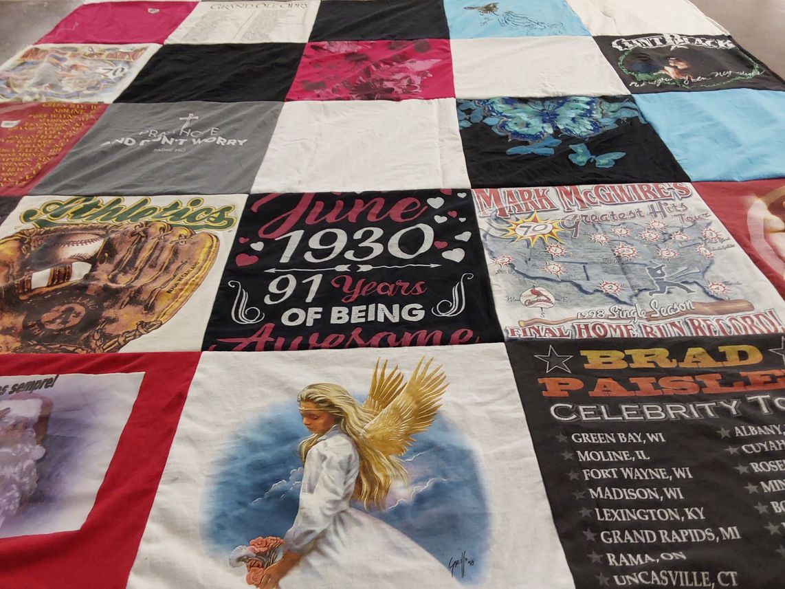 T-shirt quilt featuring oakland athletics by Elizabeth from CA