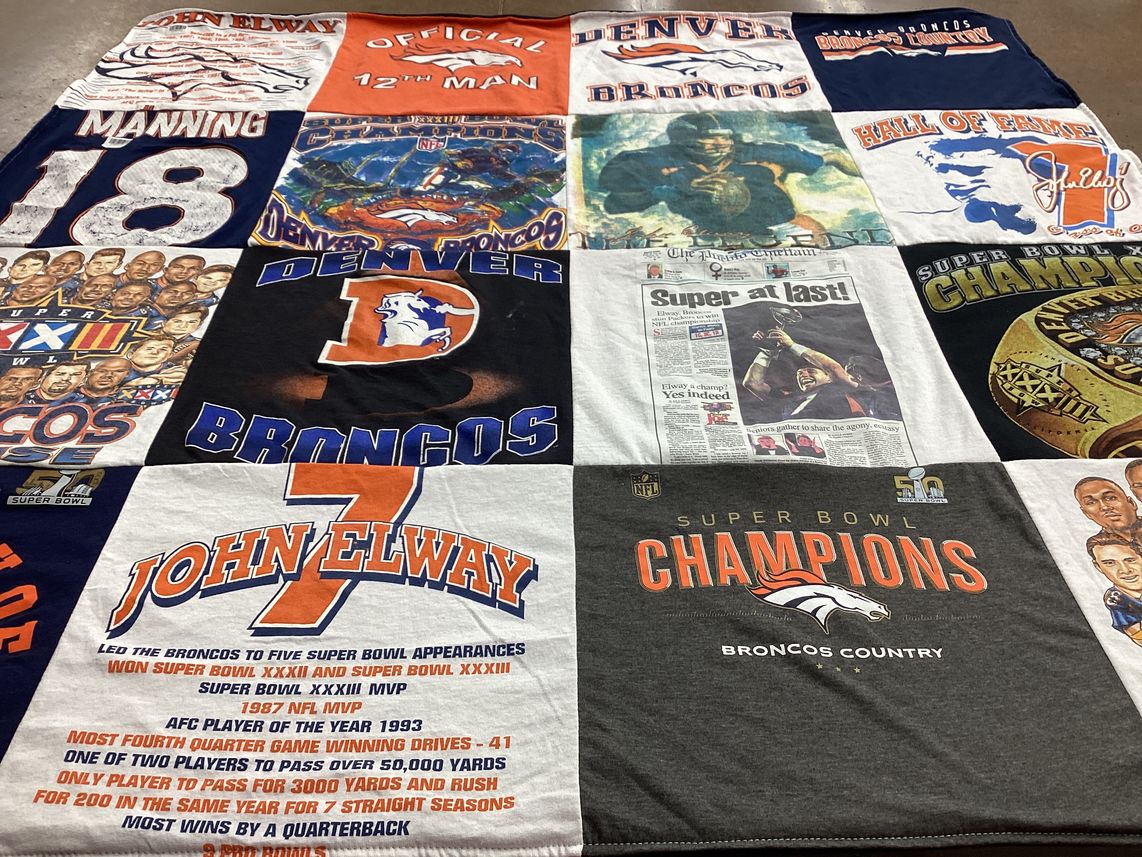T-shirt quilt featuring denver broncos by Michelle from CO