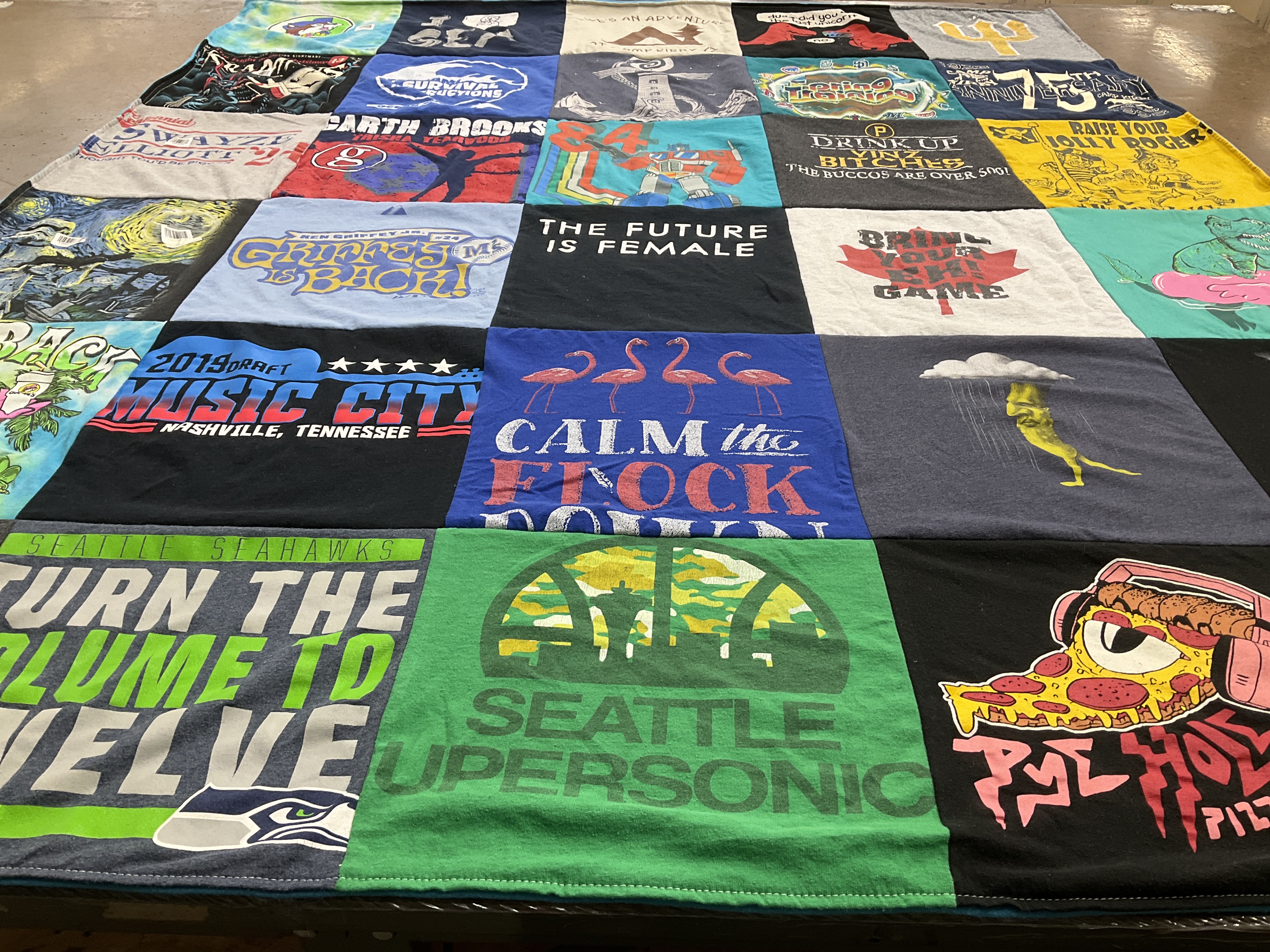 T-shirt quilt featuring seattle seahawks by Irene from TN