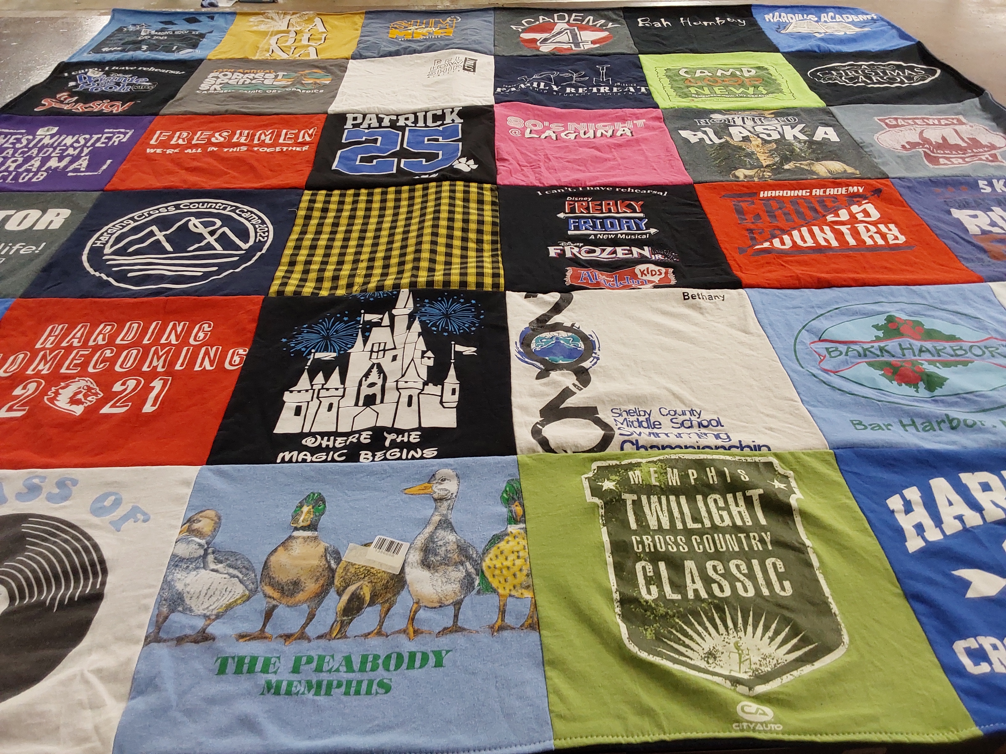 T-shirt quilt featuring twilight cross country by Tia from TN