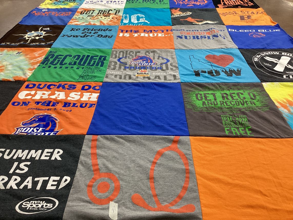 T-shirt quilt featuring boise state university by Hali from ID