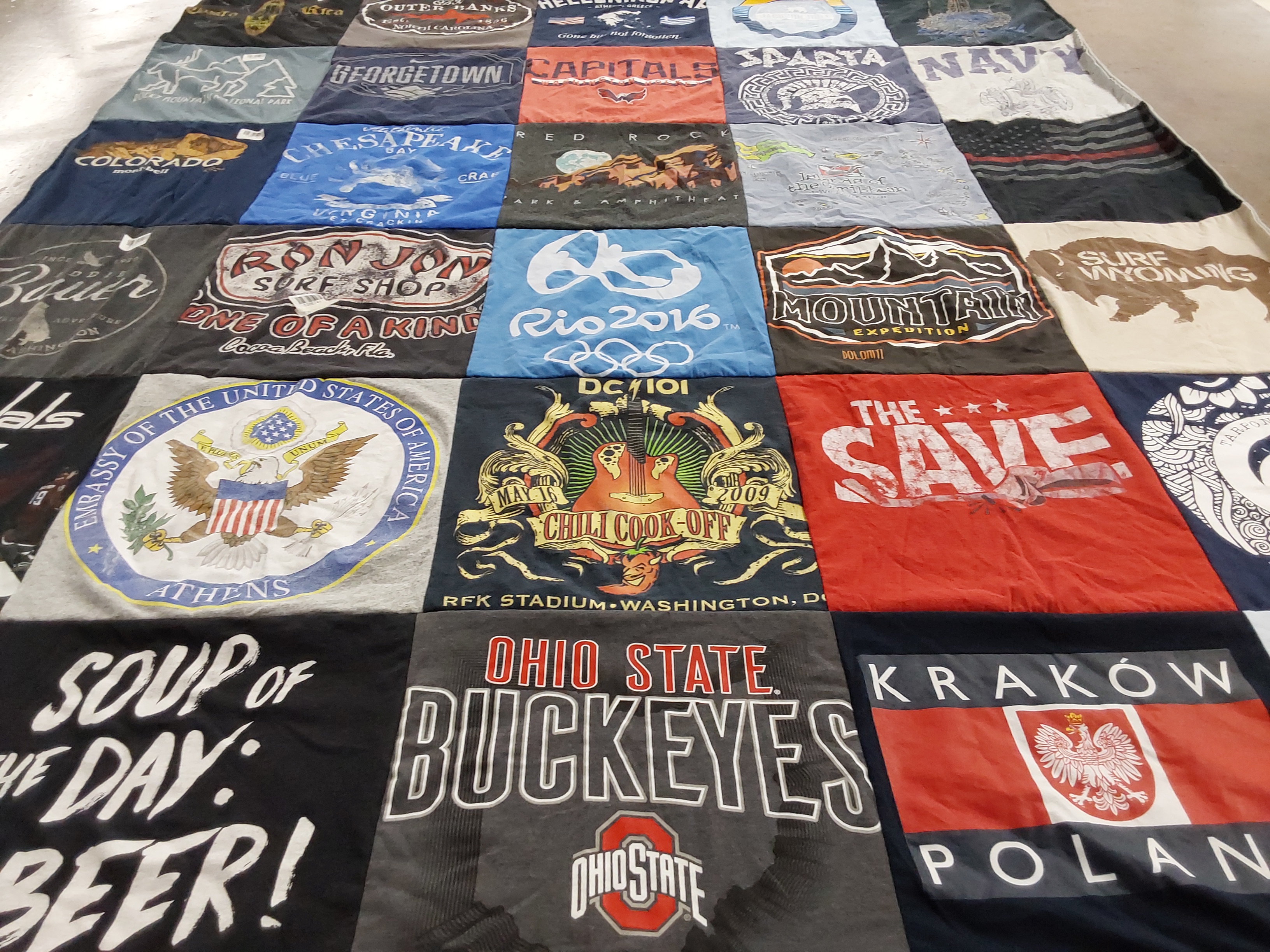 T-shirt quilt featuring ohio state buckeyes by Paul from DE