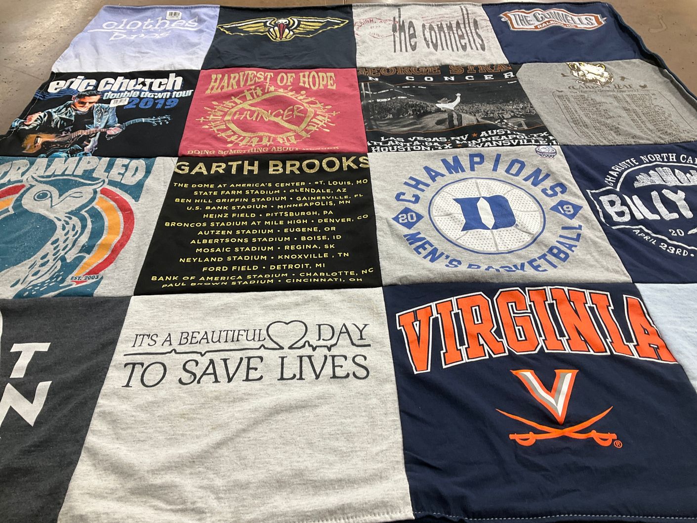 T-shirt quilt featuring duke university men's basketball by Jordan from VA