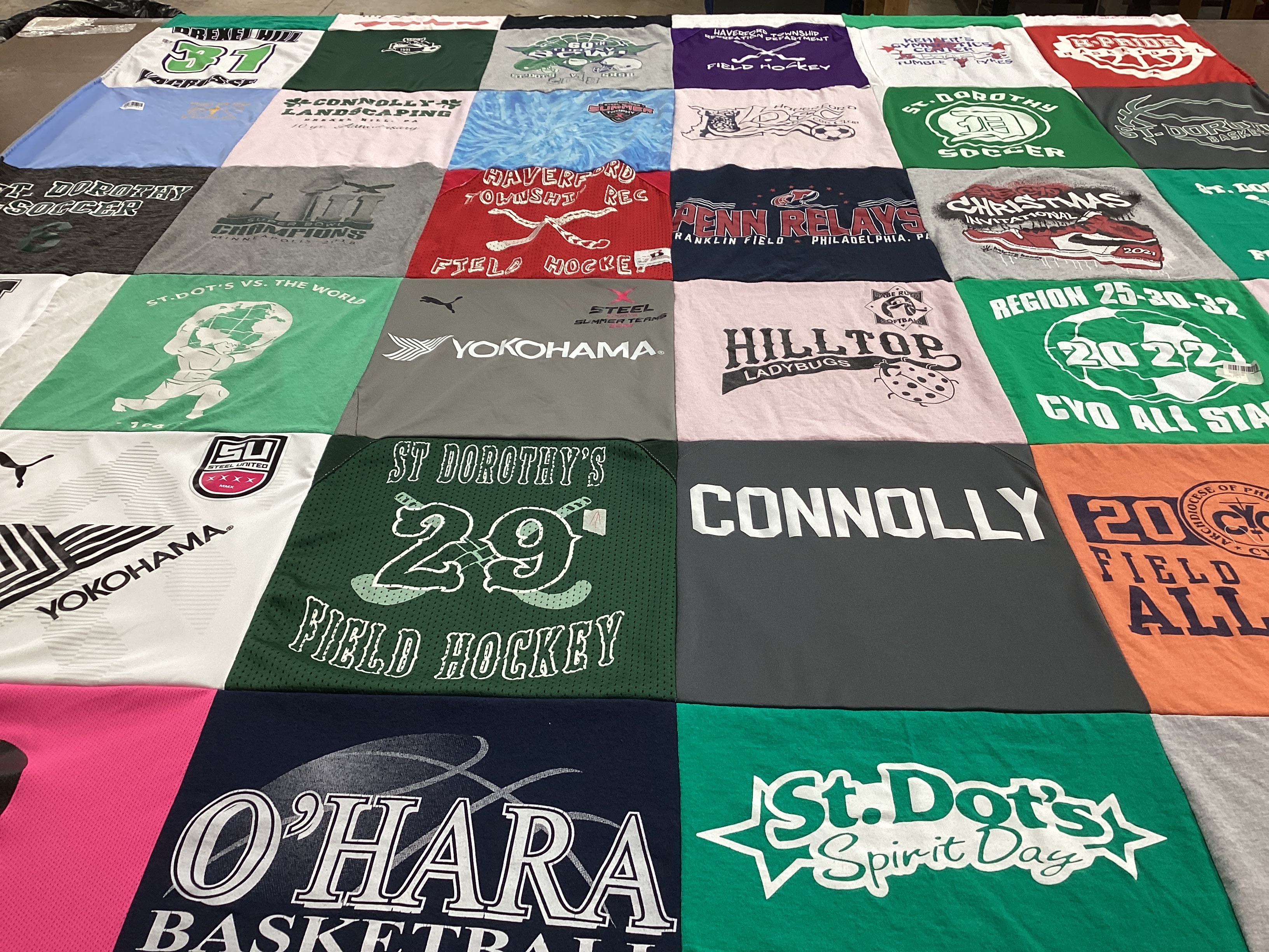 T-shirt quilt featuring hilltop ladybugs by Jennifer from PA