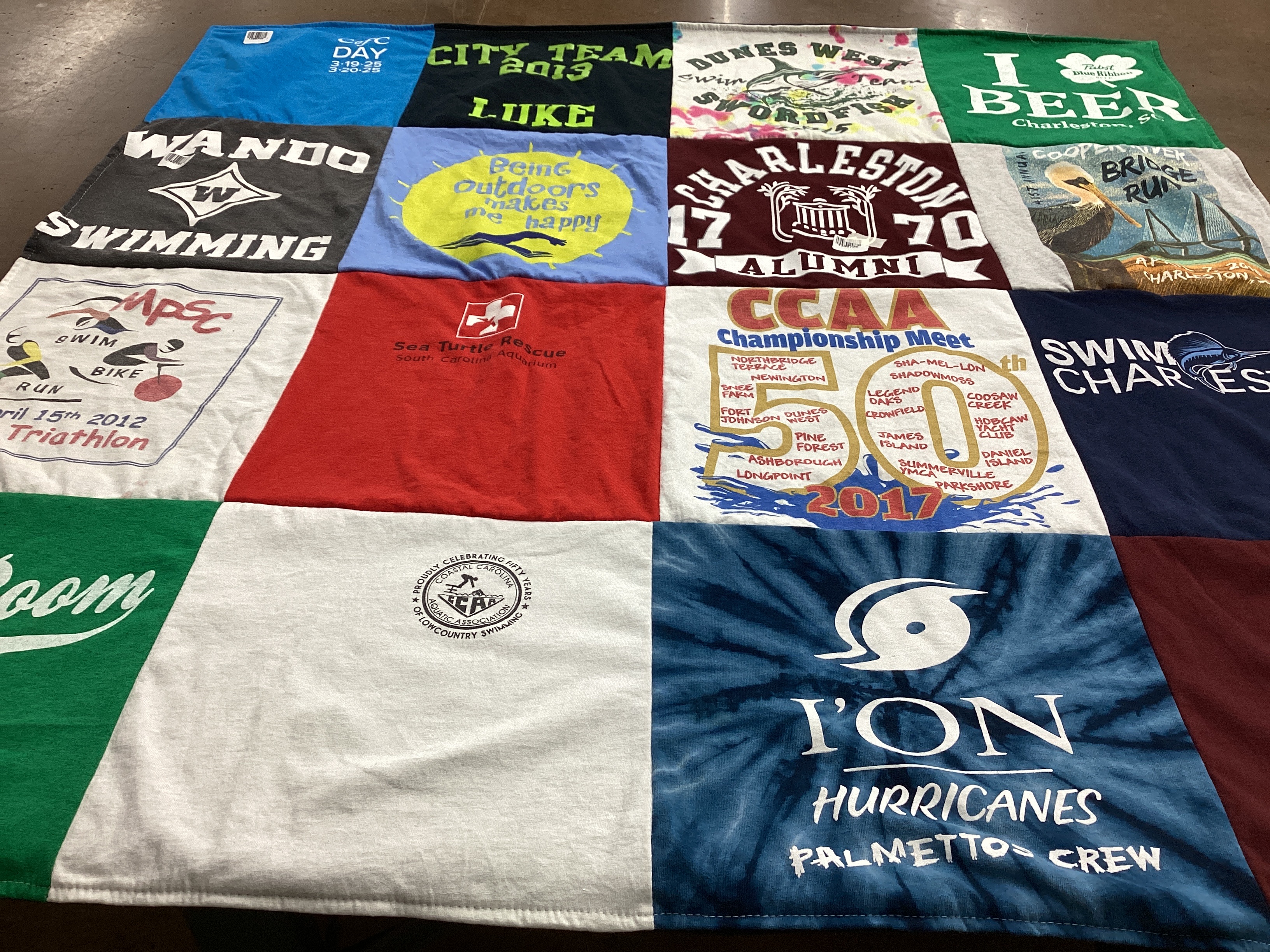 T-shirt quilt featuring palmetto crew by Dana from SC
