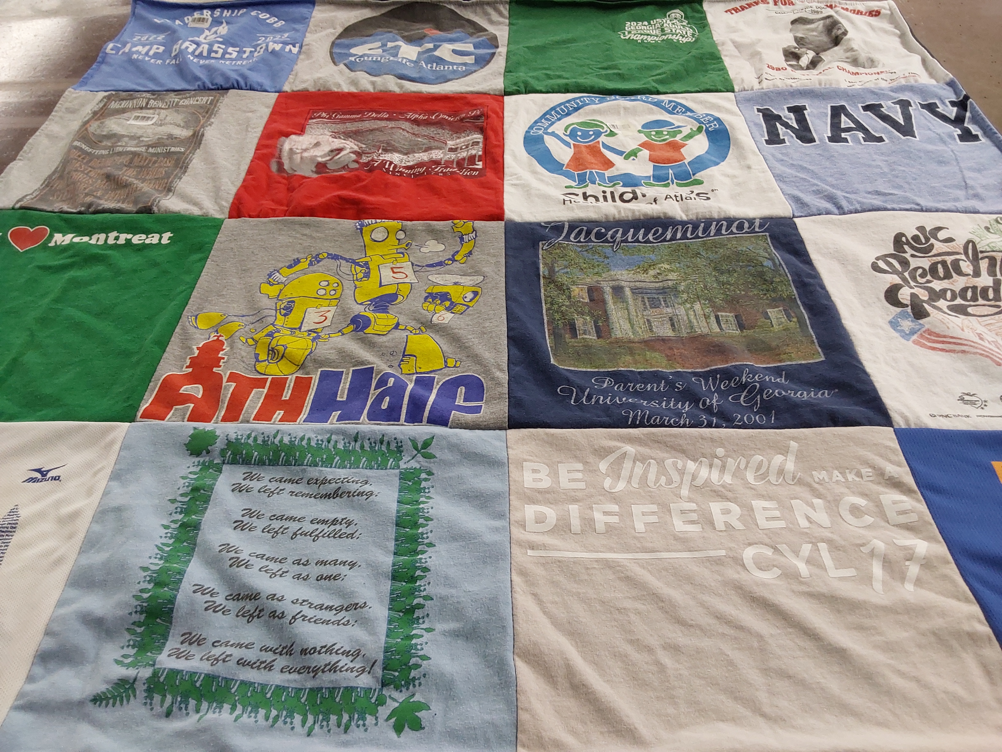 T-shirt quilt from university of georgia by Tricia from GA