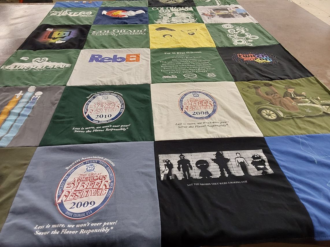T-shirt quilt from colorado state university by Lesly from CA