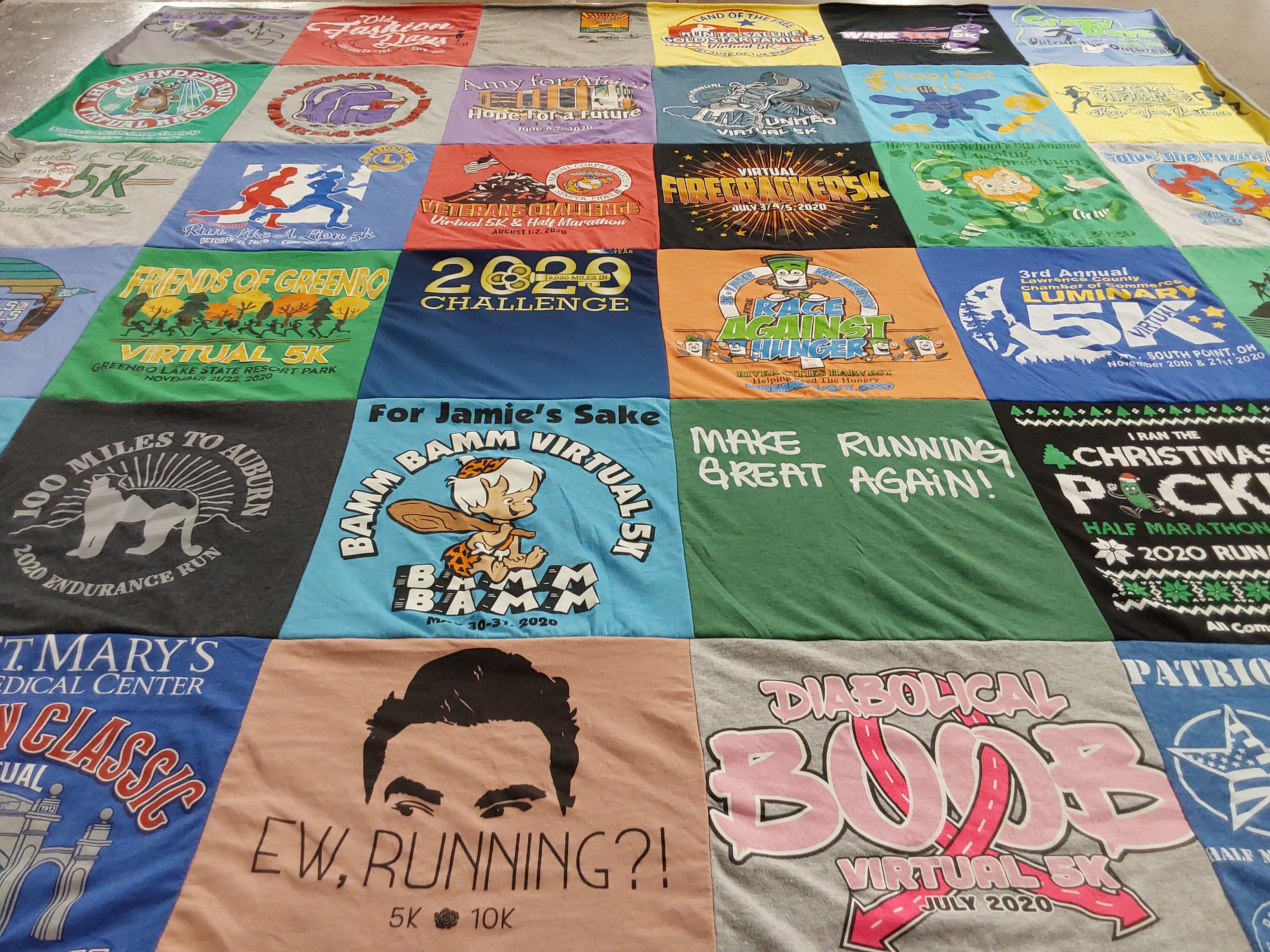 T-shirt quilt with running, charity events themes by WILLIAM from KY