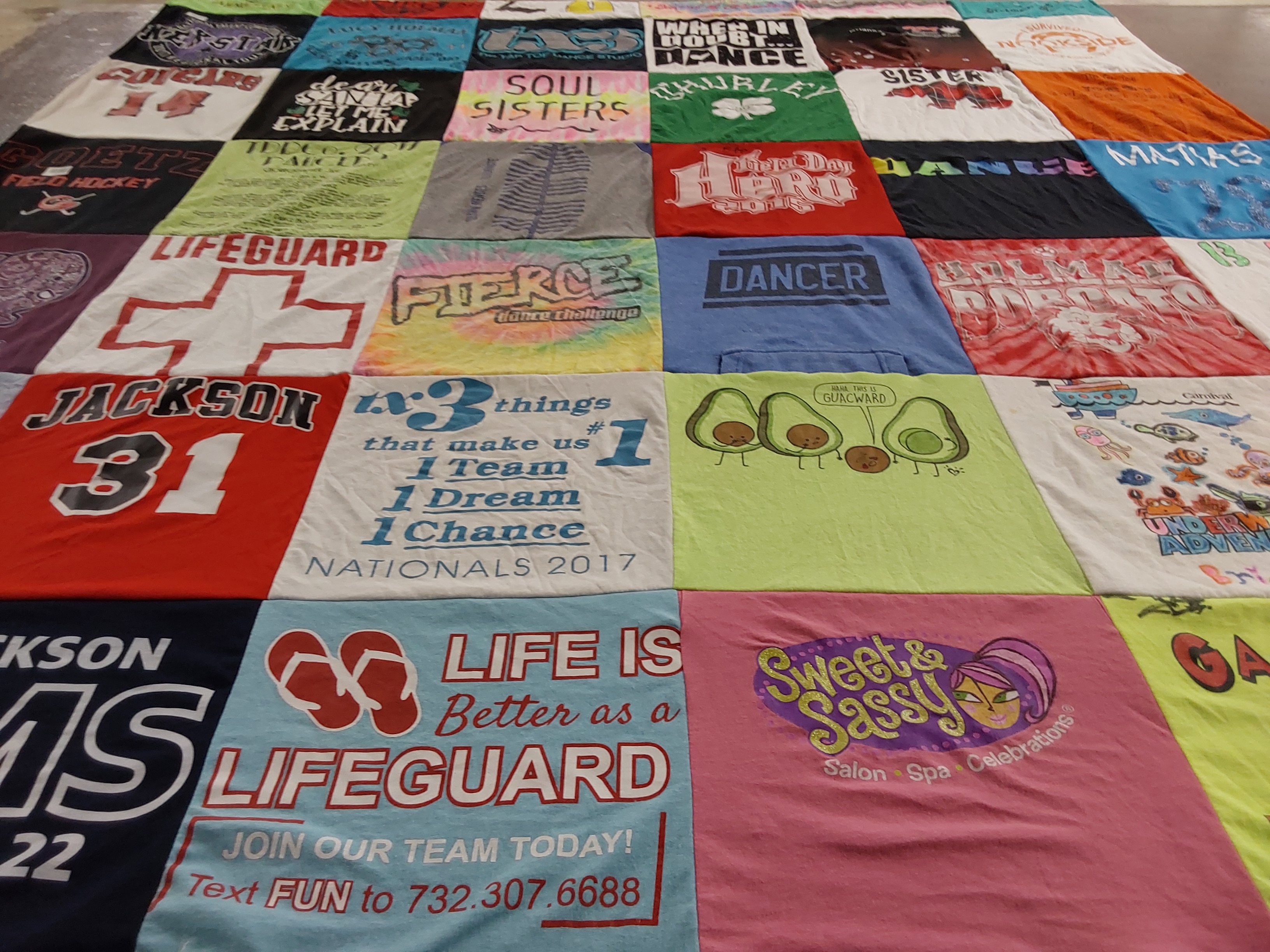 T-shirt quilt from jackson middle school by Danielle from NJ