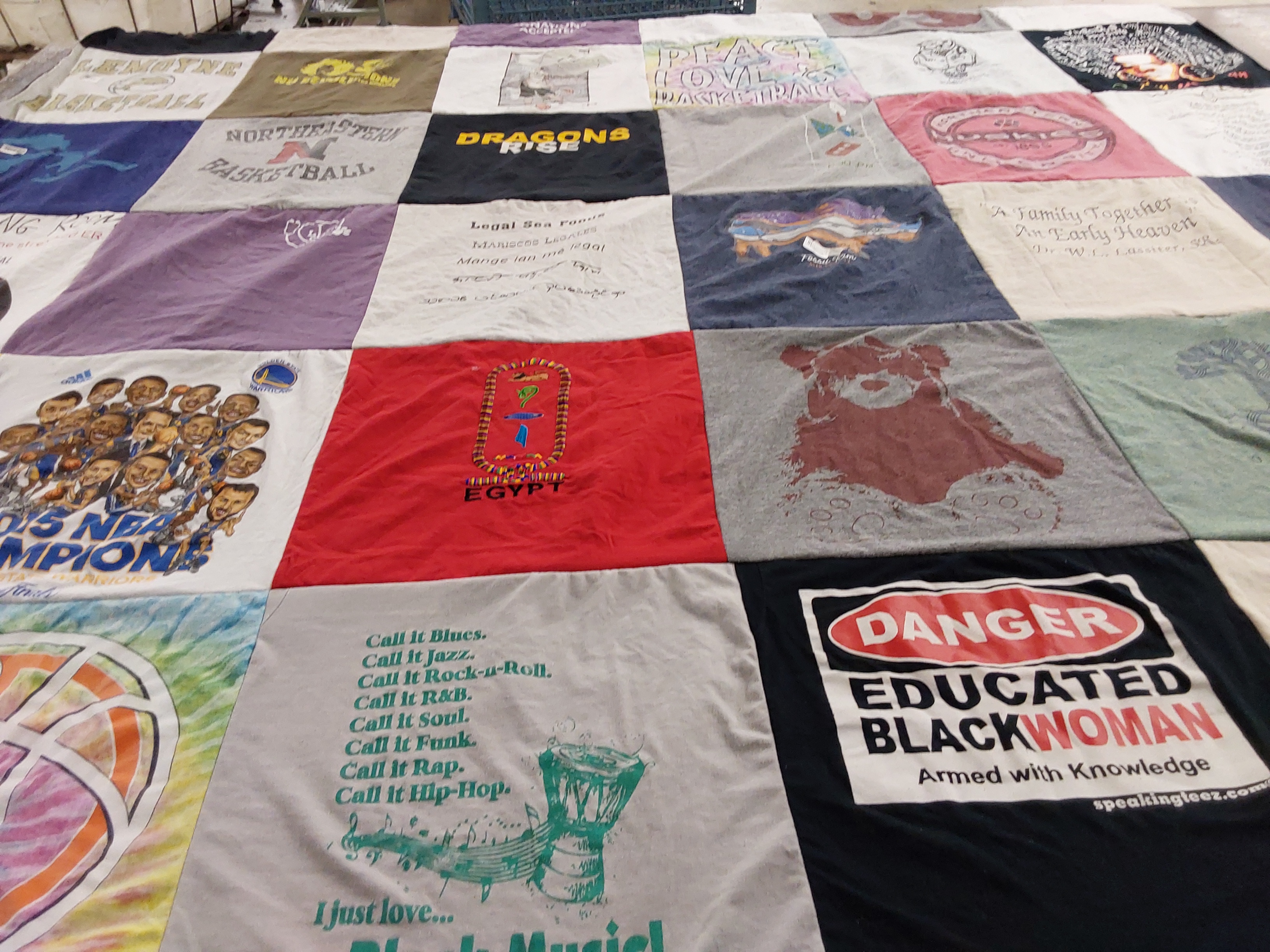 T-shirt quilt featuring golden state warriors by Loren from AZ