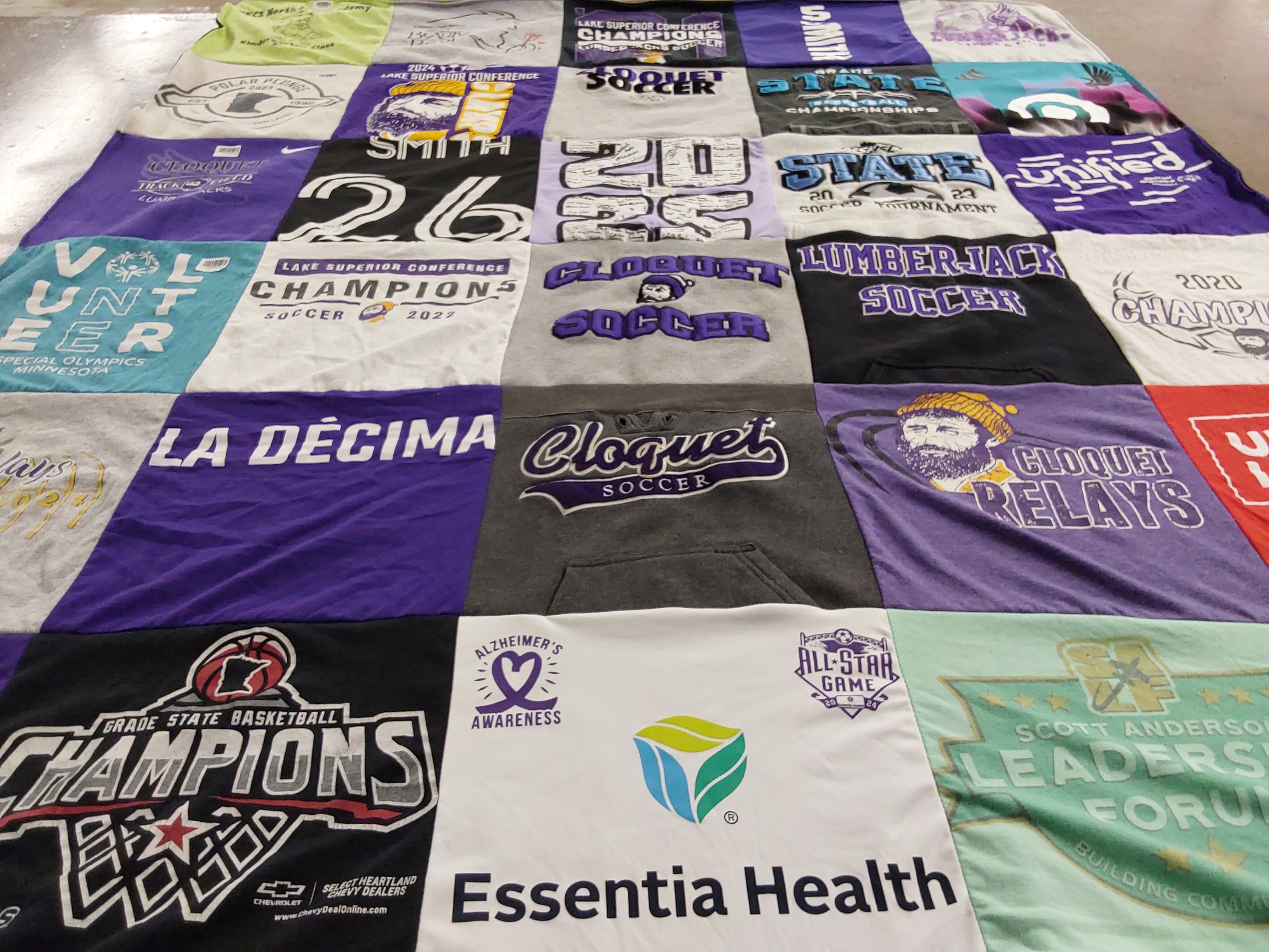 T-shirt quilt featuring cloquet soccer by Lindsay from MN