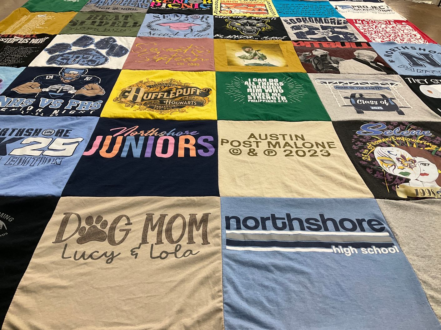 T-shirt quilt featuring northshore panthers by Cecilia from LA