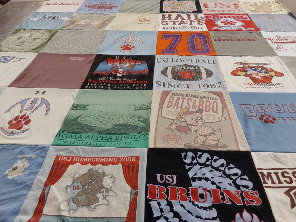 T-shirt quilt featuring university school of jackson bruns football by Amanda from TN