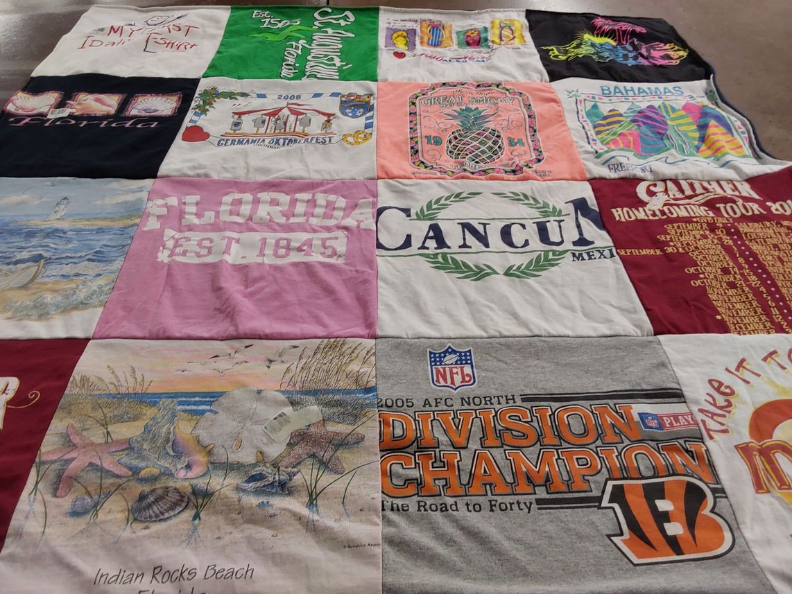 T-shirt quilt featuring bengals by Kaela from OH