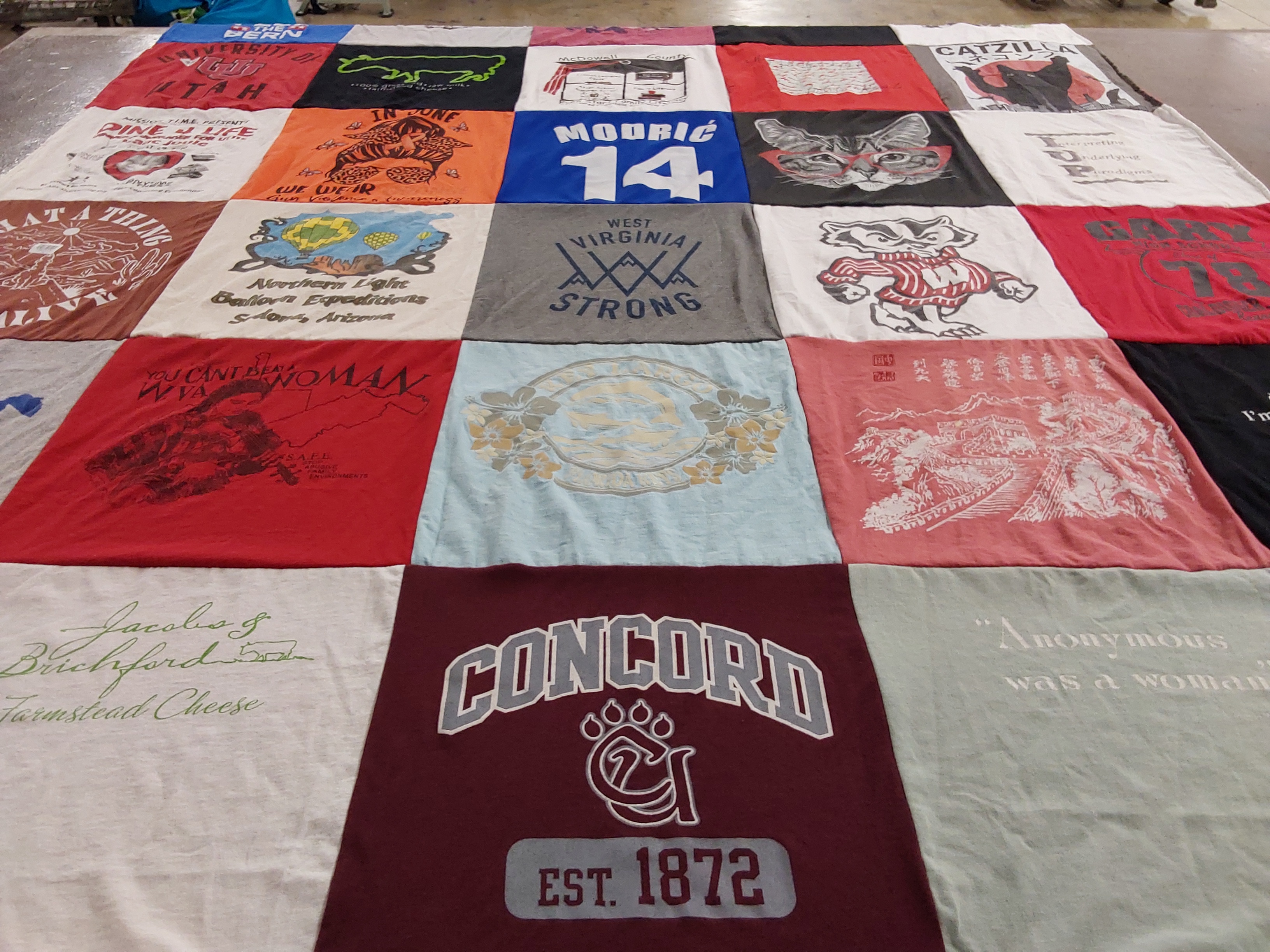 T-shirt quilt from concord university by Annette from WV