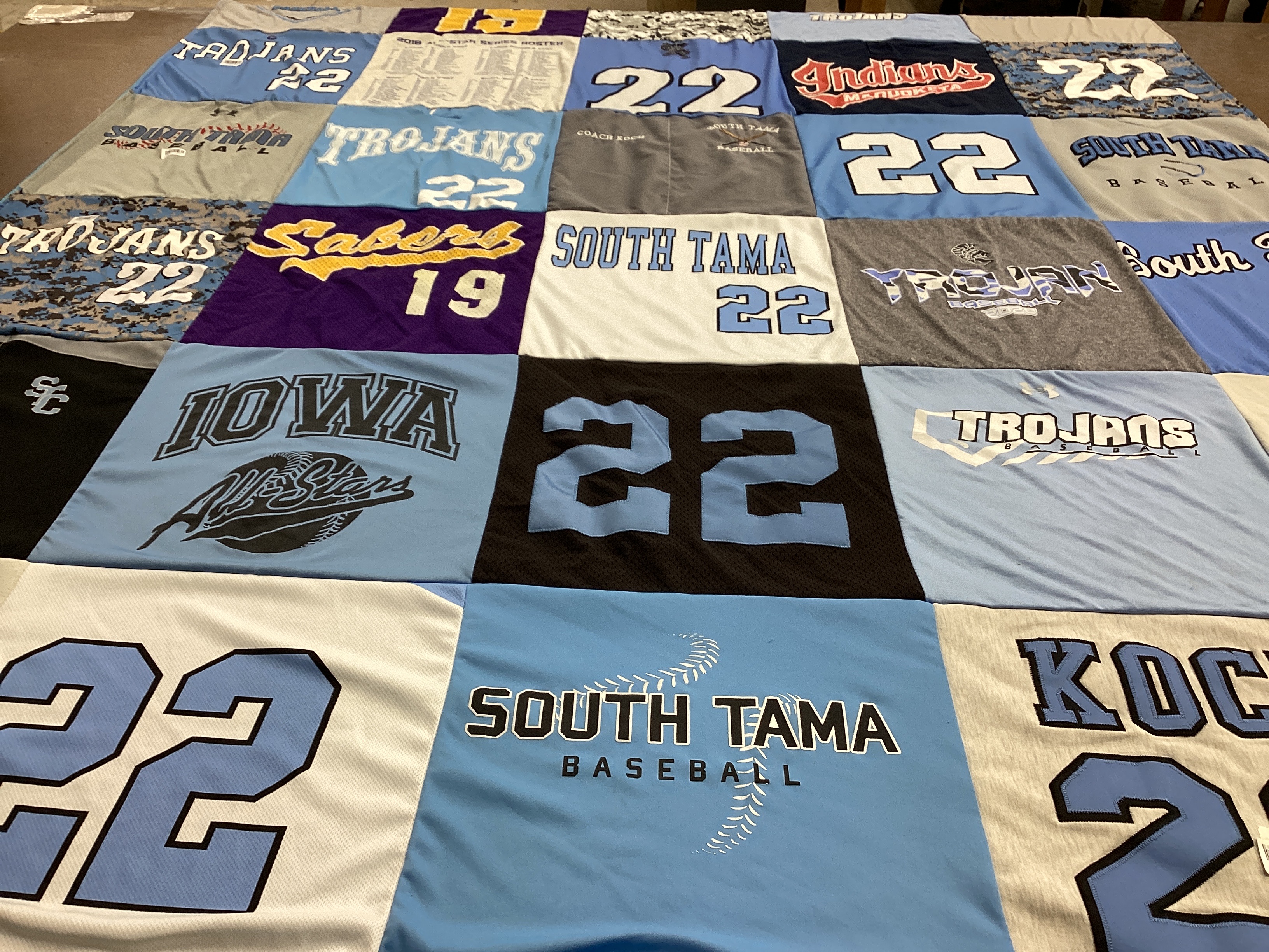 T-shirt quilt featuring south tama baseball, iowa allstars by Seth from IA