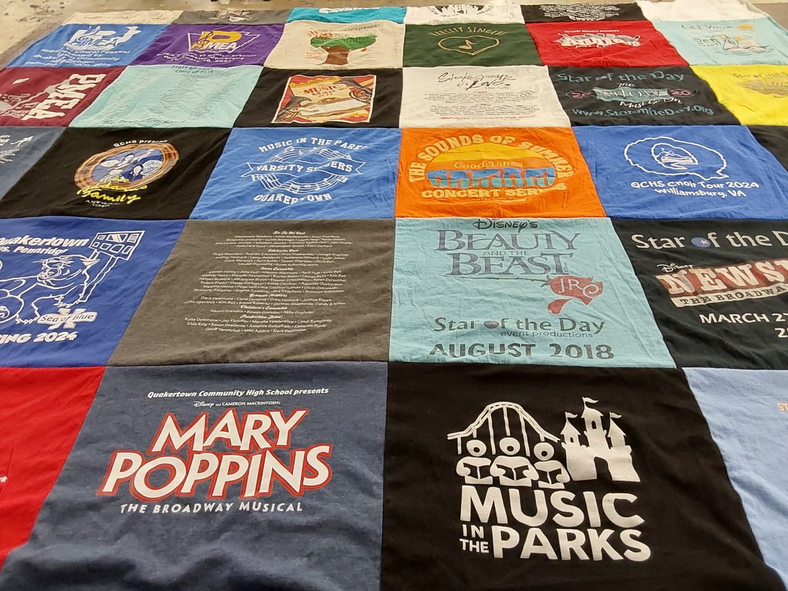 T-shirt quilt from quakertown community high school by Susan from PA