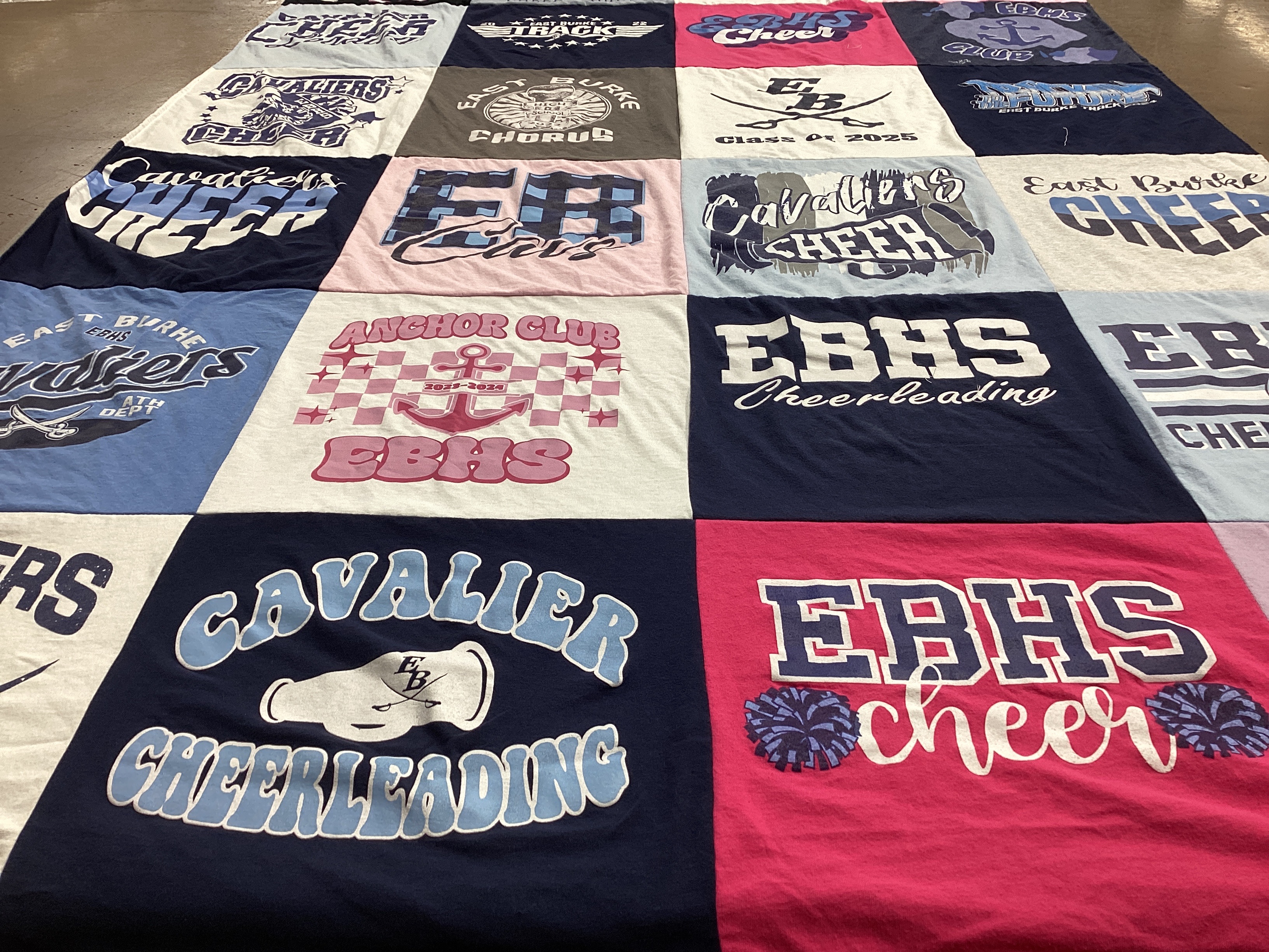 T-shirt quilt featuring ebhs cheerleading by Jamie from NC