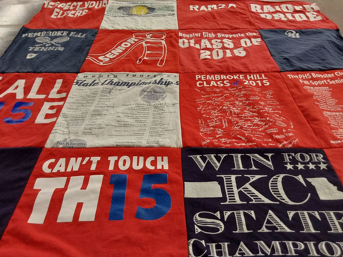 T-shirt quilt featuring pembroke hill tennis team by Emily from IL