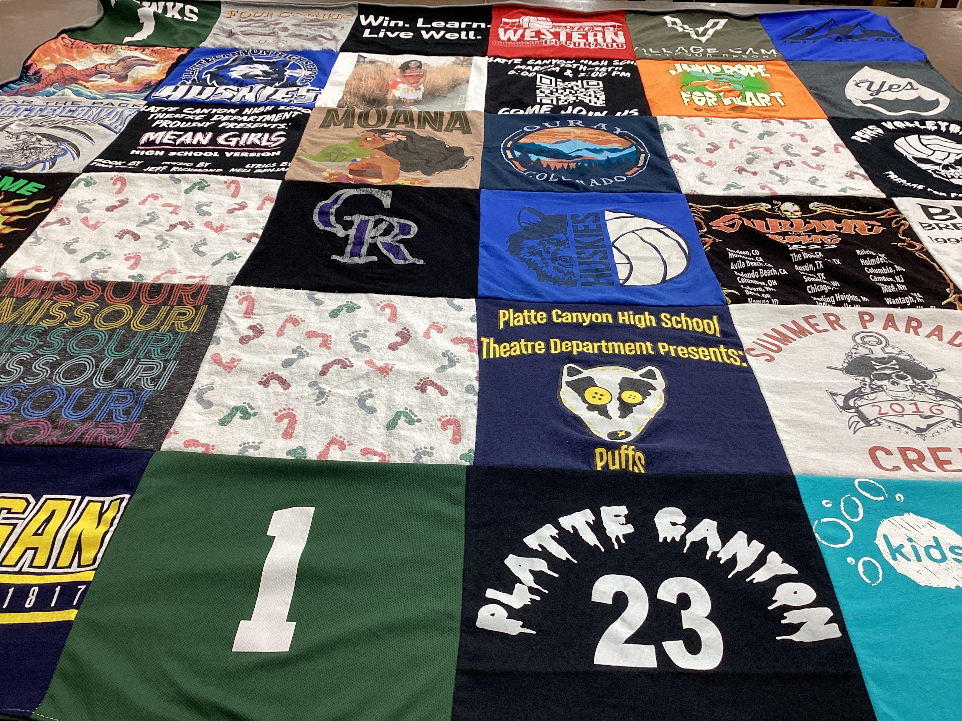T-shirt quilt from platte canyon high school by Brianna from CO