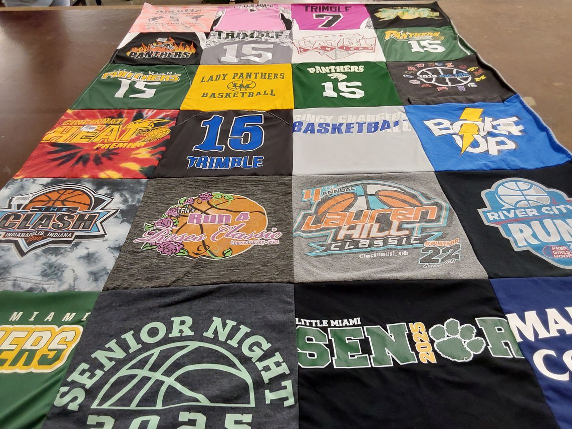 T-shirt quilt featuring miami panthers, cincinnati chargers by Dana from OH