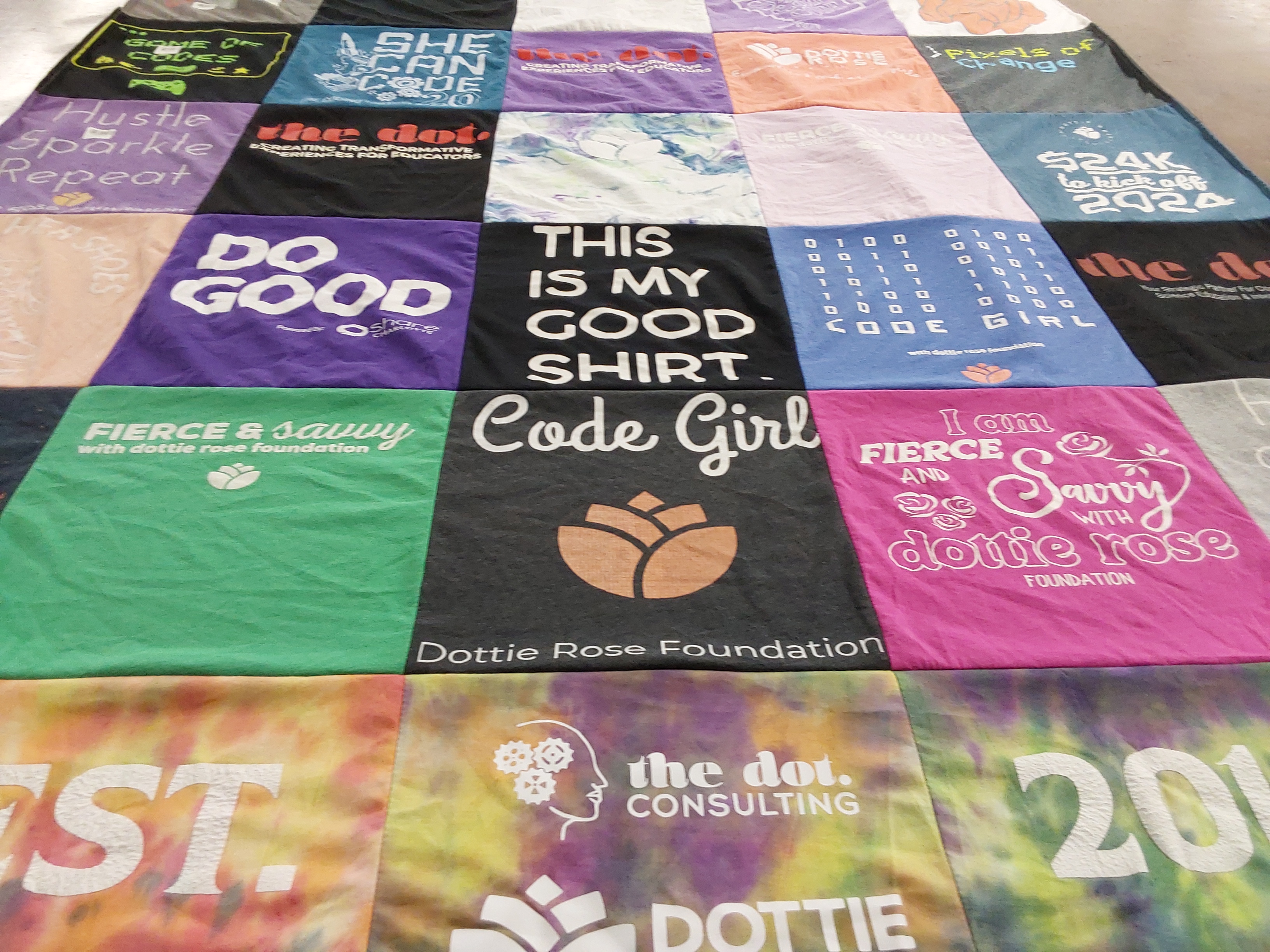 T-shirt quilt with empowerment, education themes by Jillian from NC