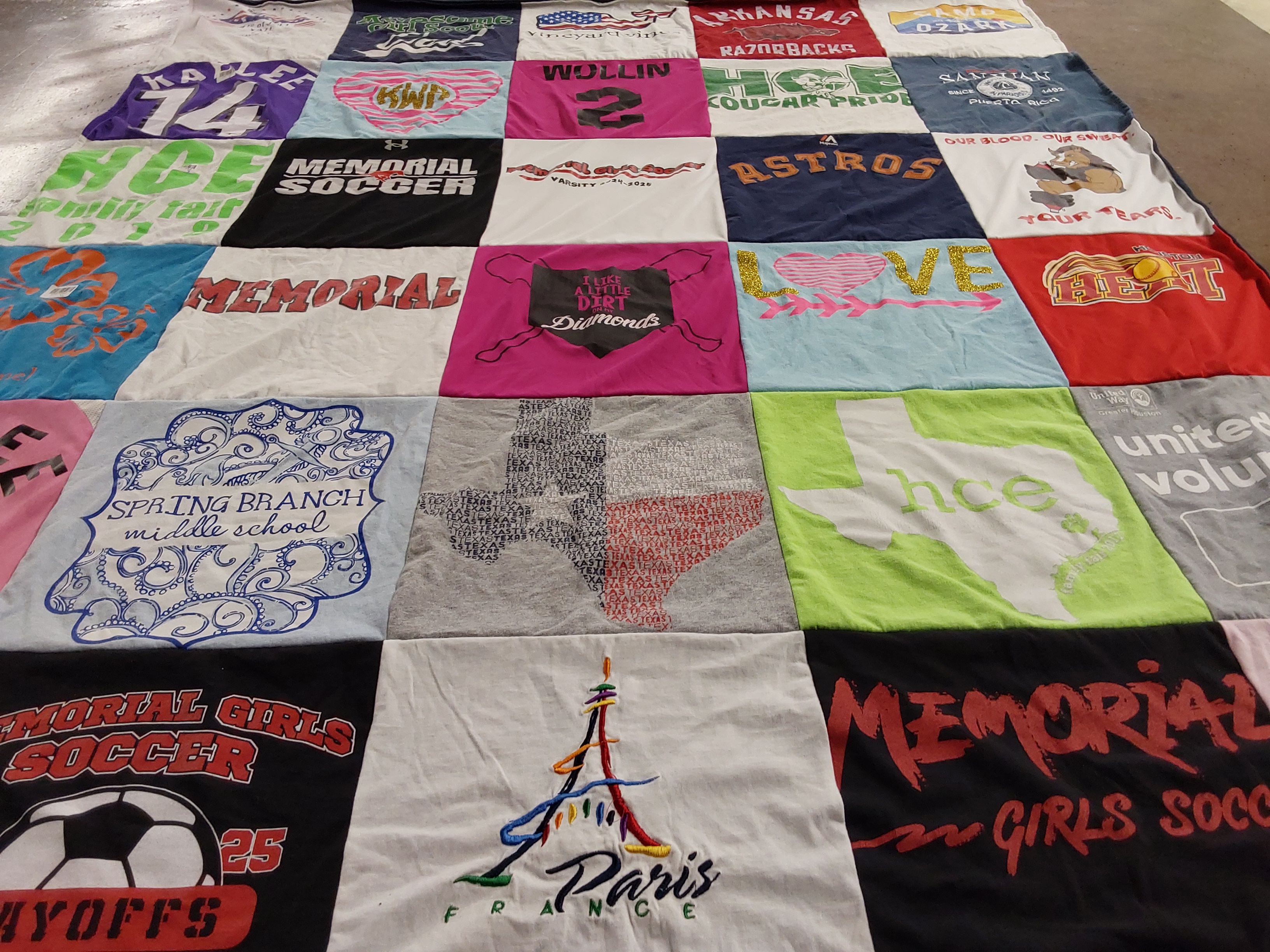 T-shirt quilt featuring memorial girls soccer by Kevin from TX