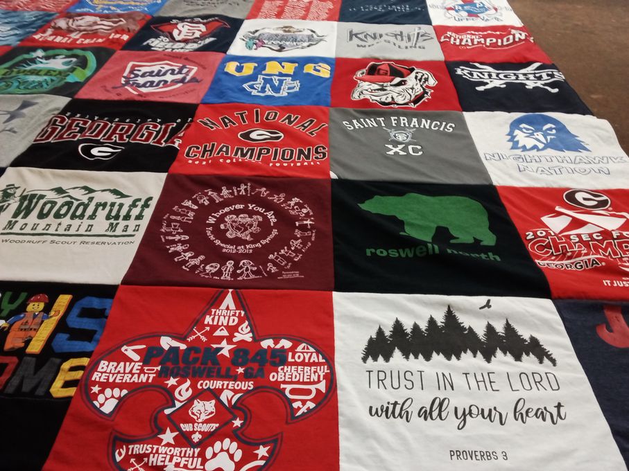 T-shirt quilt featuring georgia bulldogs football by Alice from GA