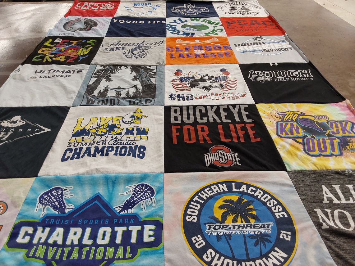 T-shirt quilt featuring hough field hockey, ohio state university by Emily from NC