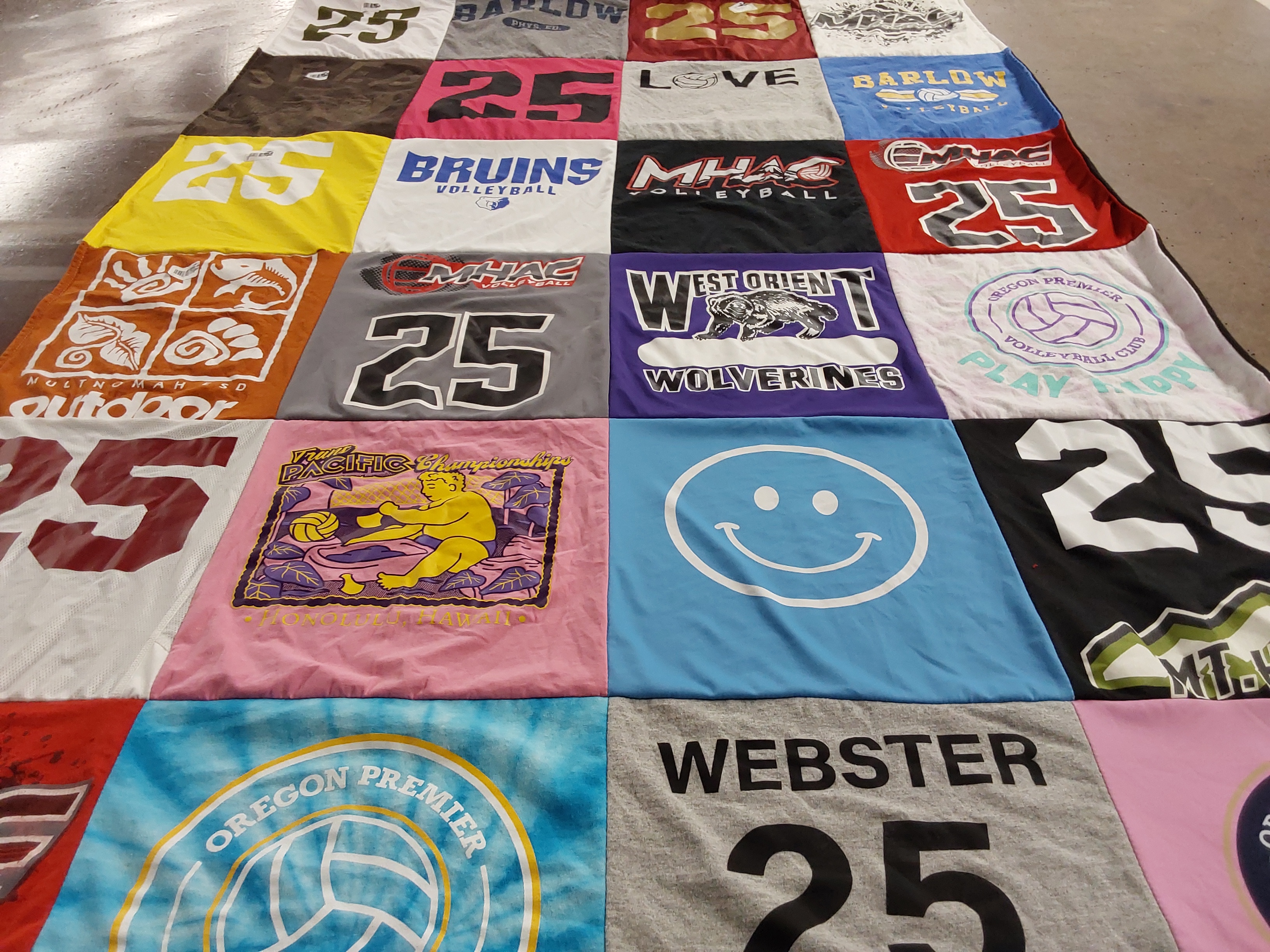 T-shirt quilt featuring bruins volleyball, mhac volleyball by Stephanie from OR