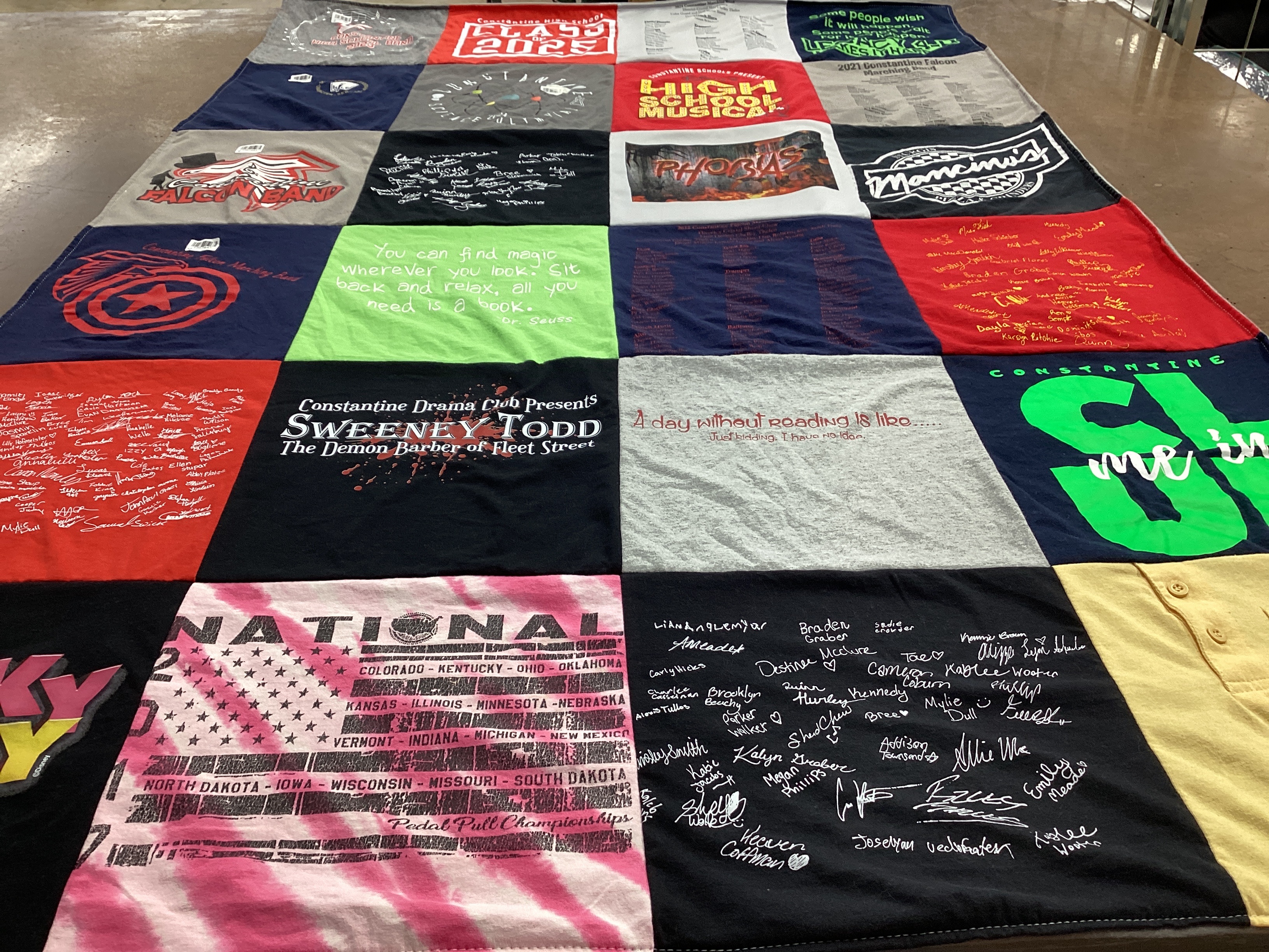 T-shirt quilt featuring falcon team by Sara from MI