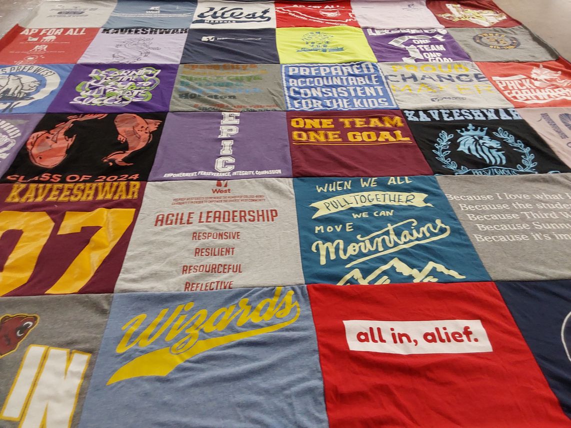 T-shirt quilt featuring wizards by West from TX