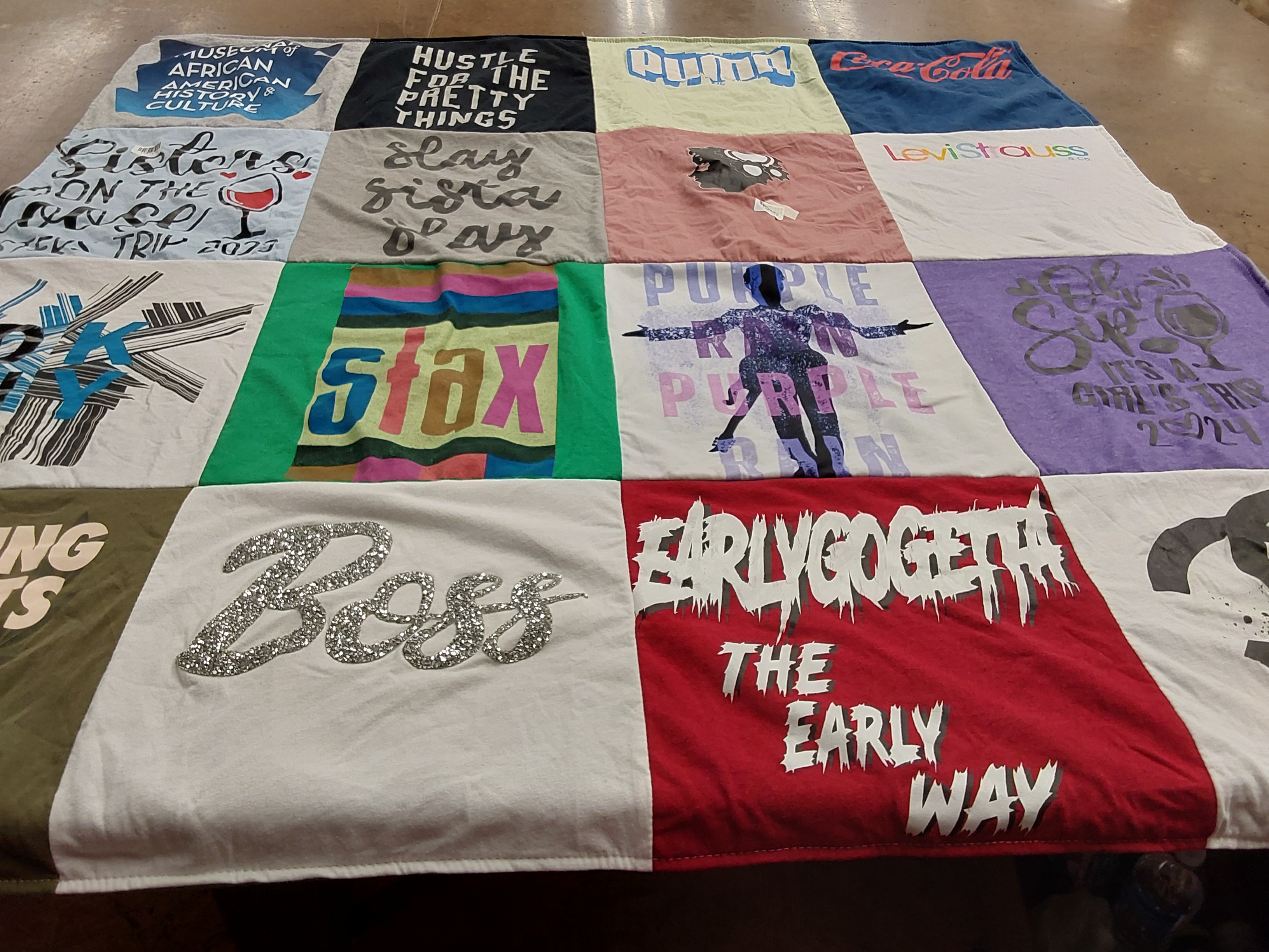 T-shirt quilt with music, fashion themes by Patricia from MO
