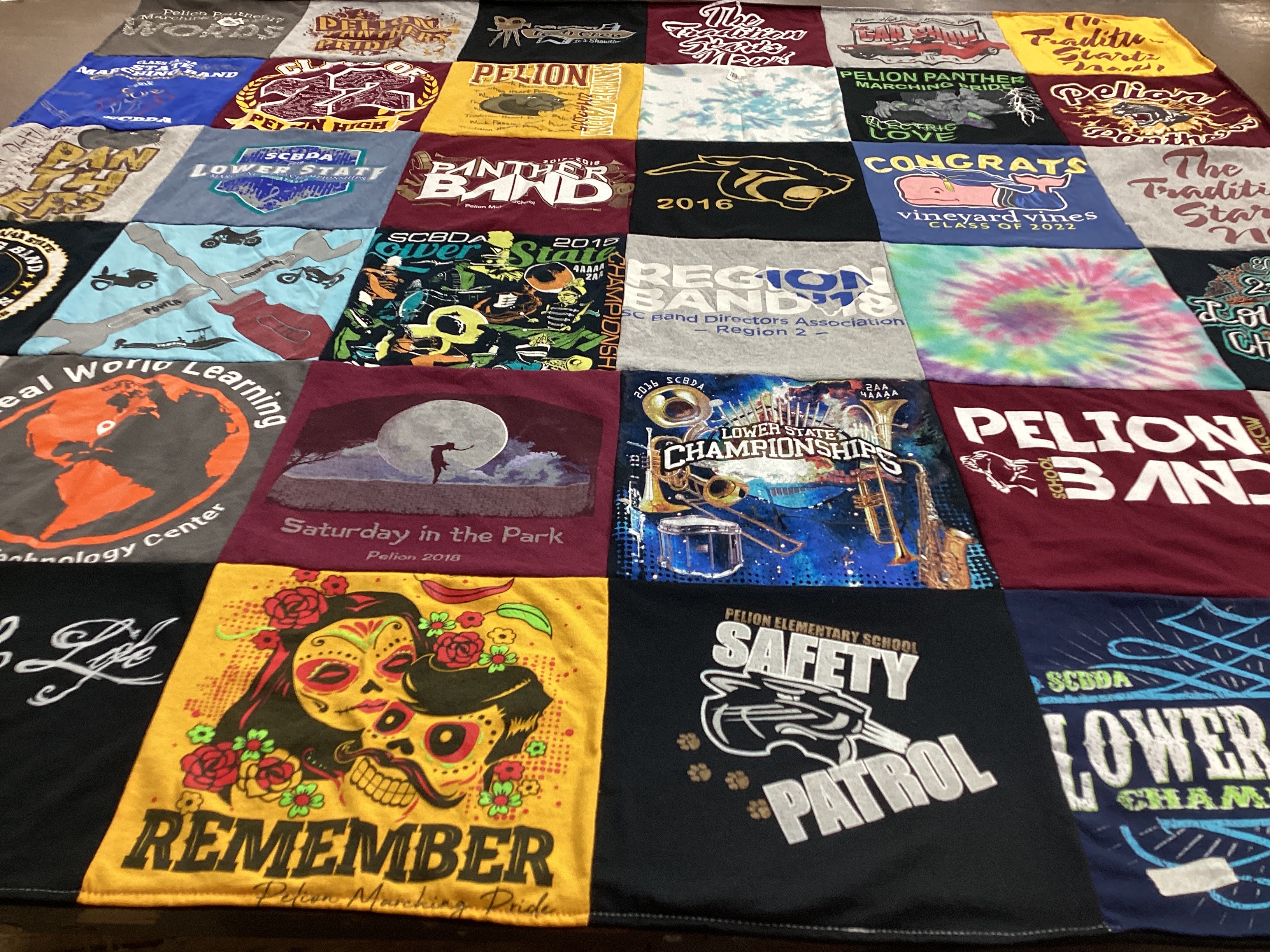 T-shirt quilt featuring pelion panthers by Susan from SC