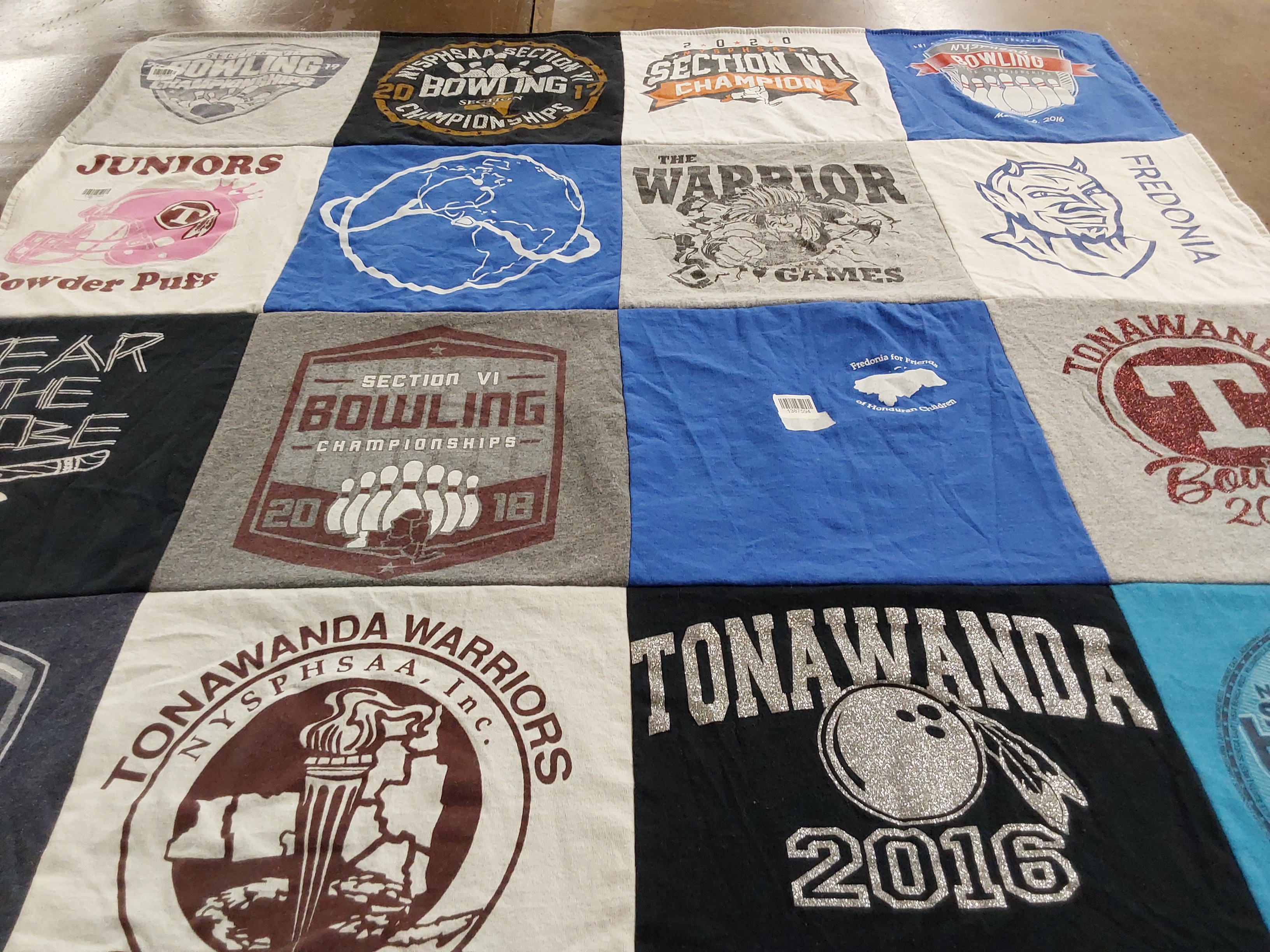 T-shirt quilt featuring tonawanda warriors by Melissa from NY