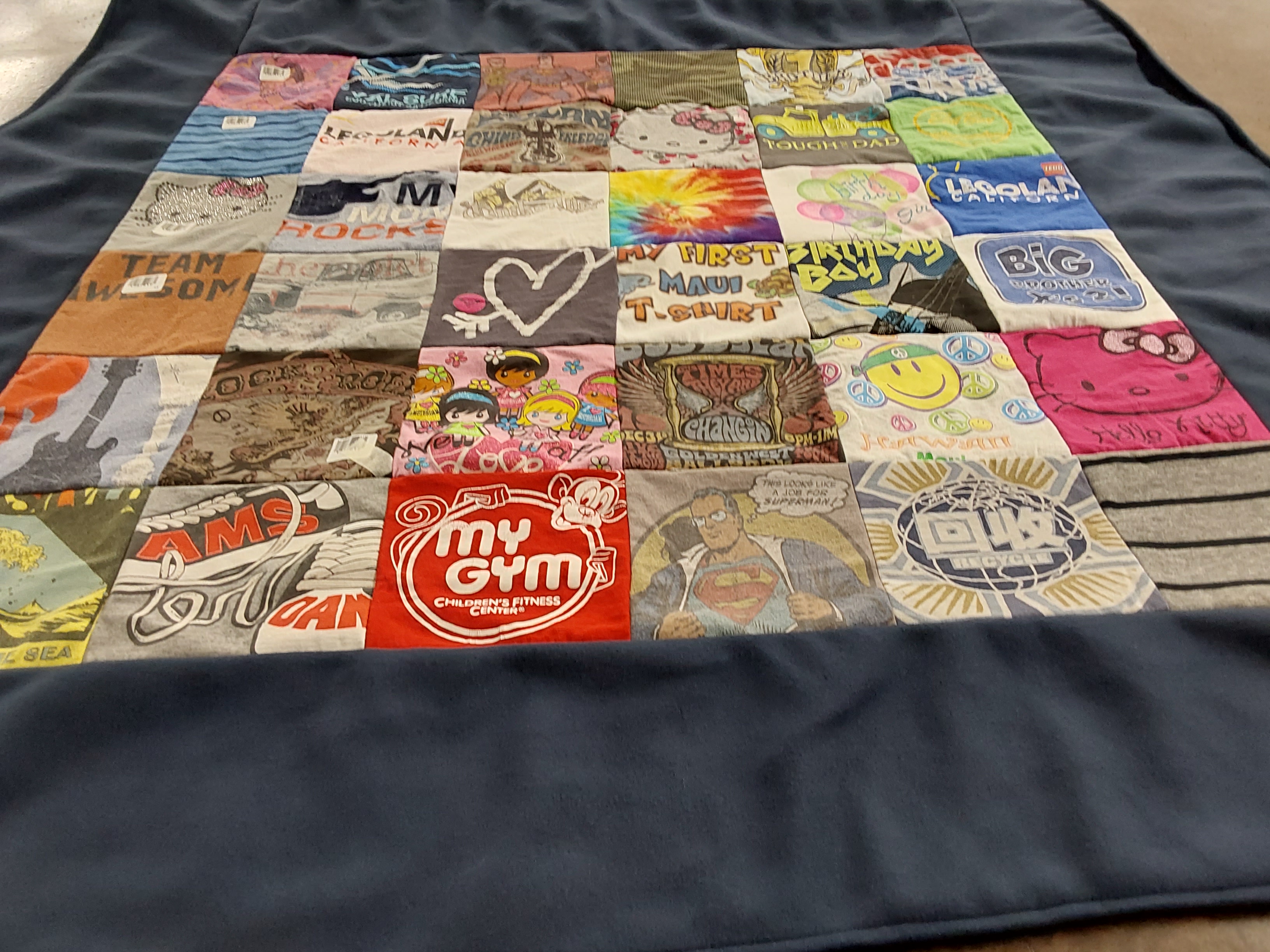 T-shirt quilt with fitness, children's activities themes by Boyd from AZ