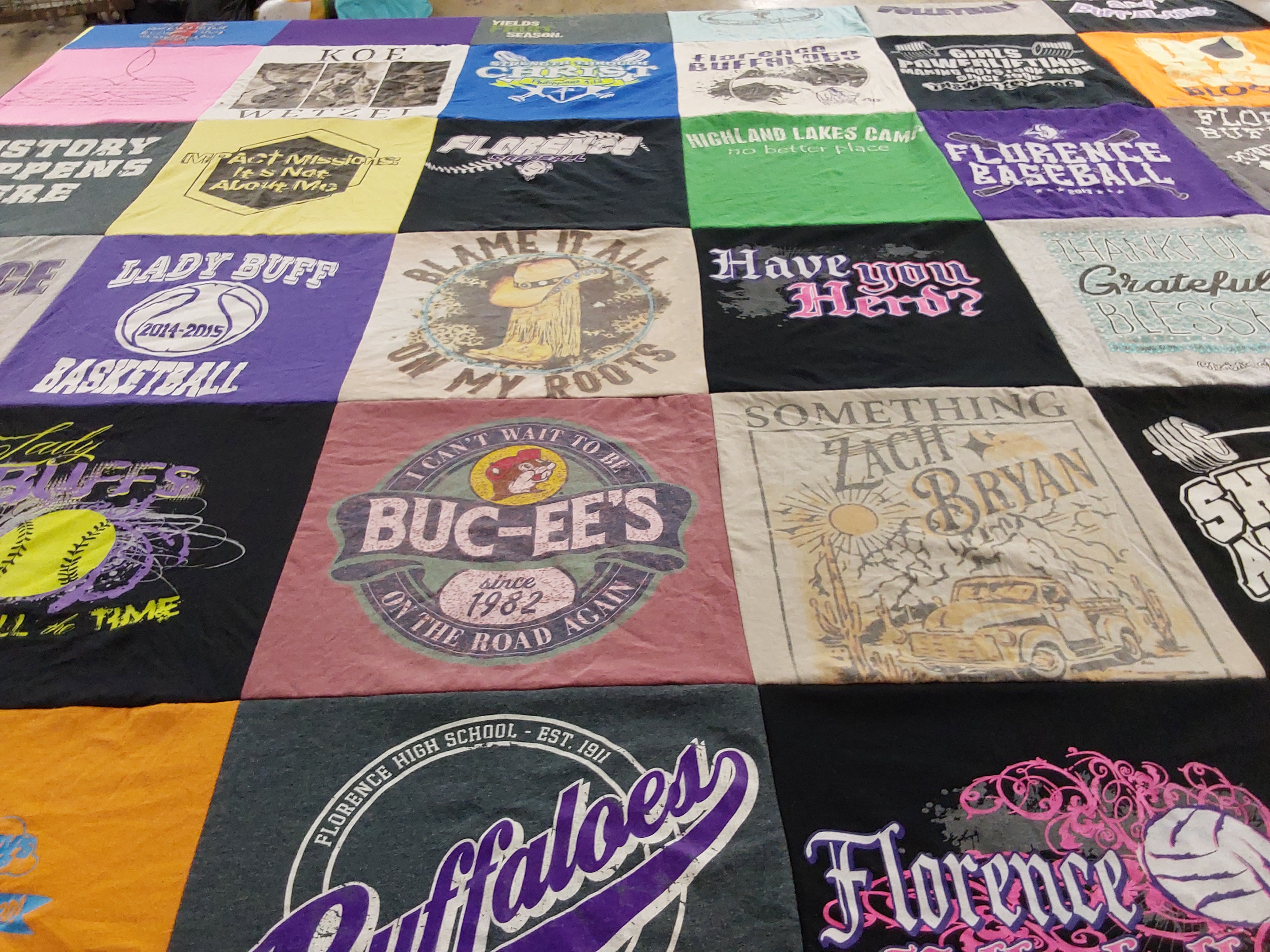 T-shirt quilt featuring lady buff basketball by Trina from TX