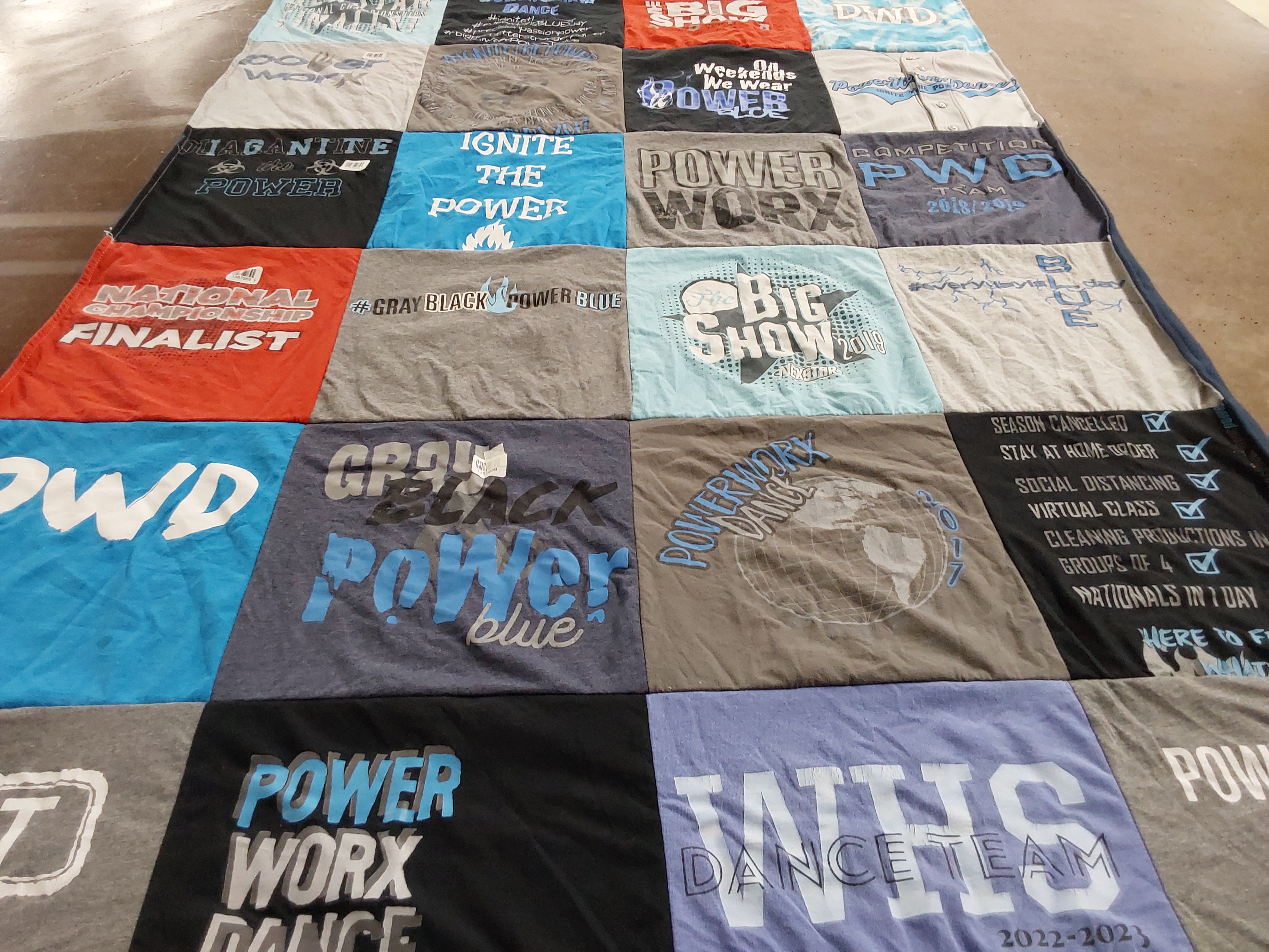 T-shirt quilt from whs dance team by Andrea from VA