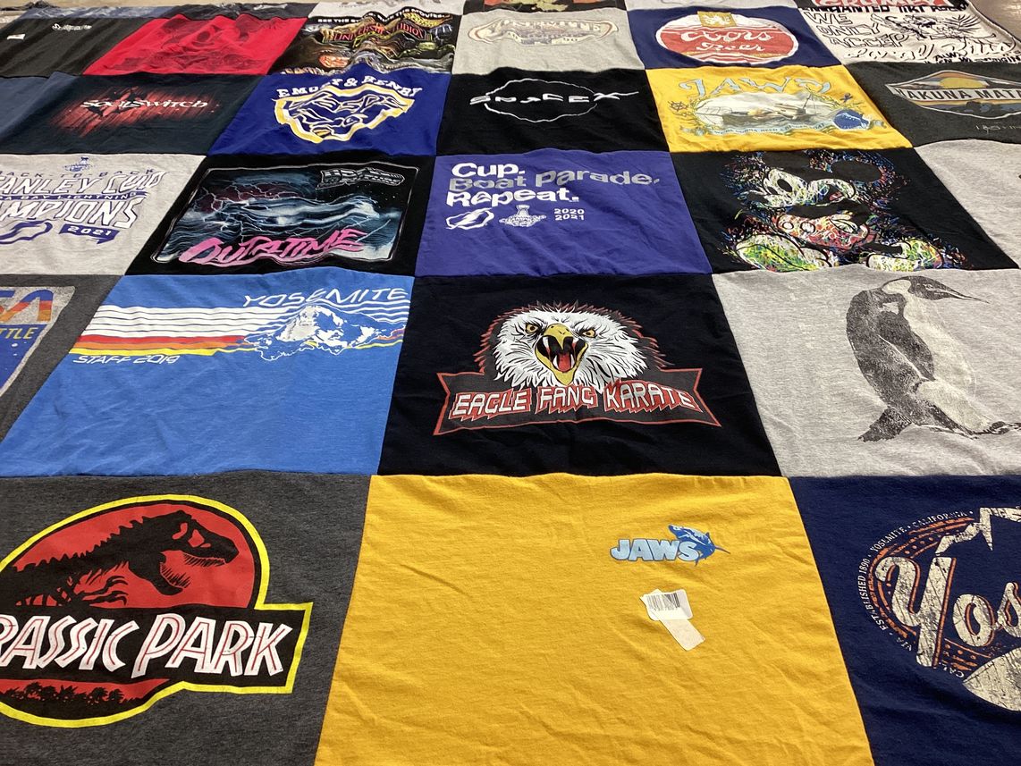 T-shirt quilt with nature, wildlife themes by Rachelle from FL