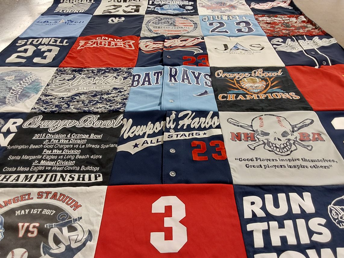 T-shirt quilt from newport harbor high school by Kimberly from CA