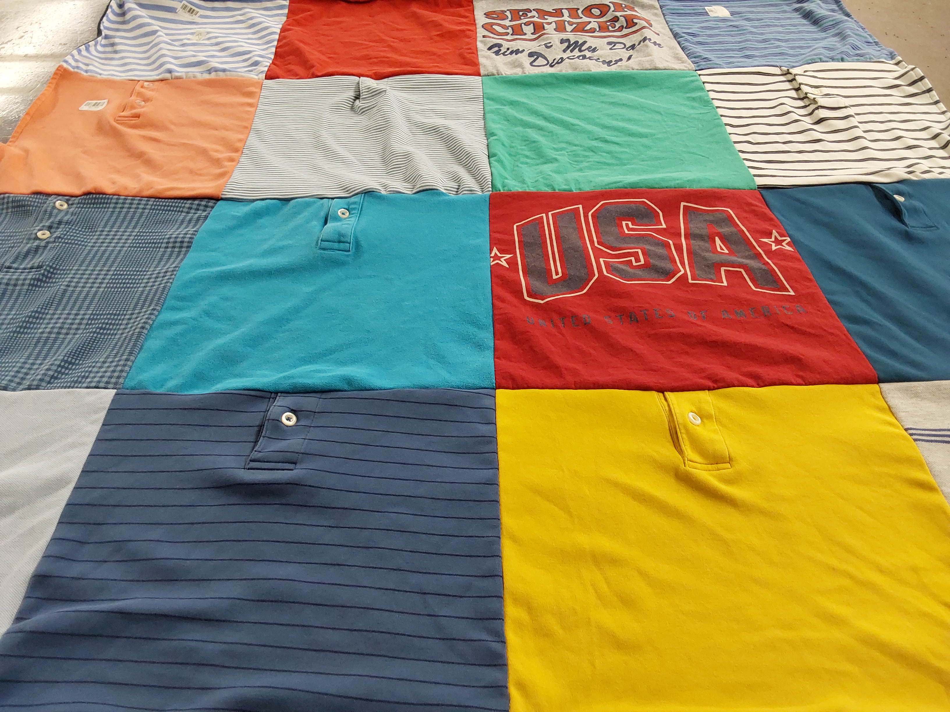 T-shirt quilt with patriotism themes by Susan from IL