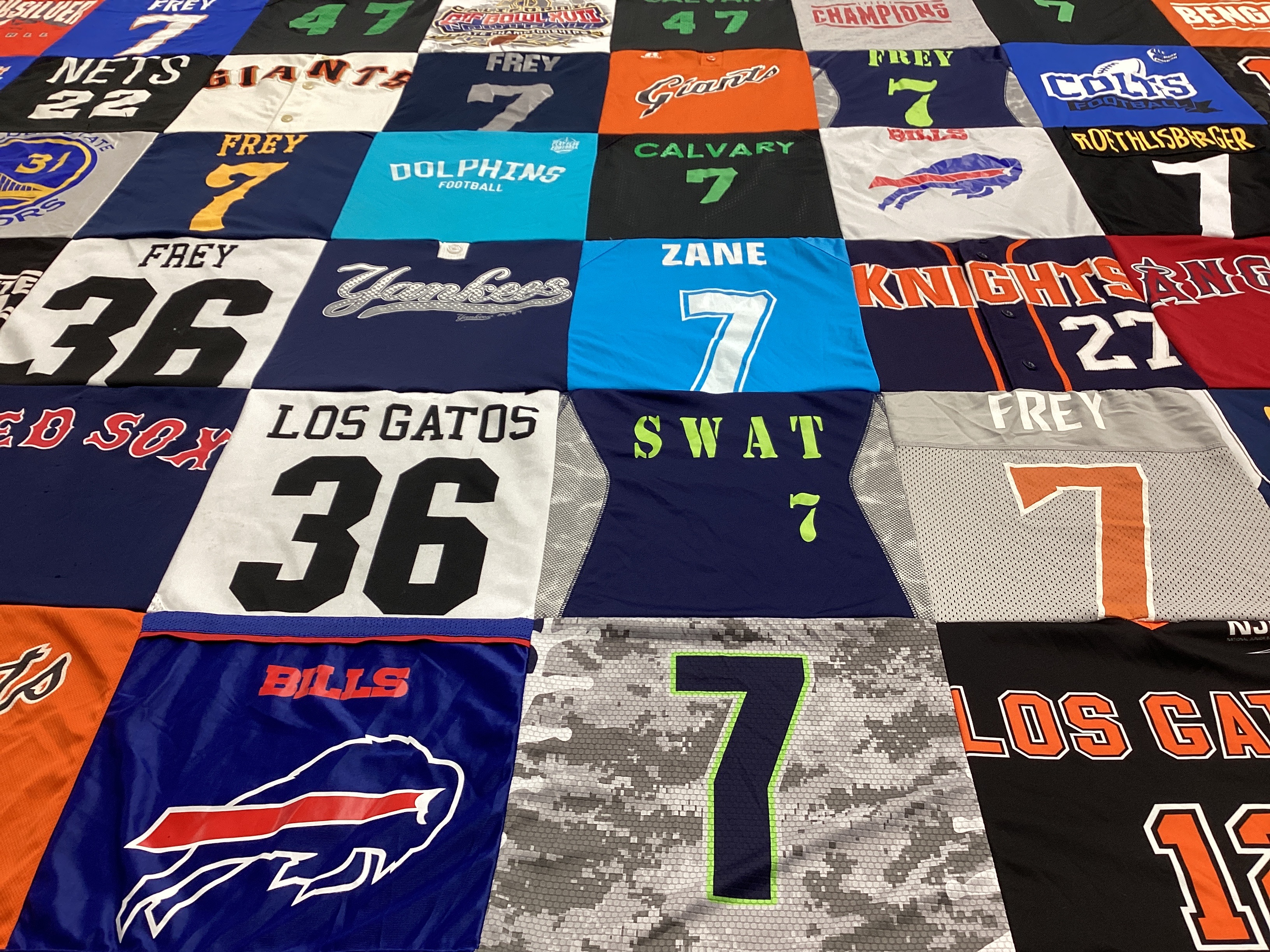 T-shirt quilt featuring buffalo bills, new york giants by Tonya from CA