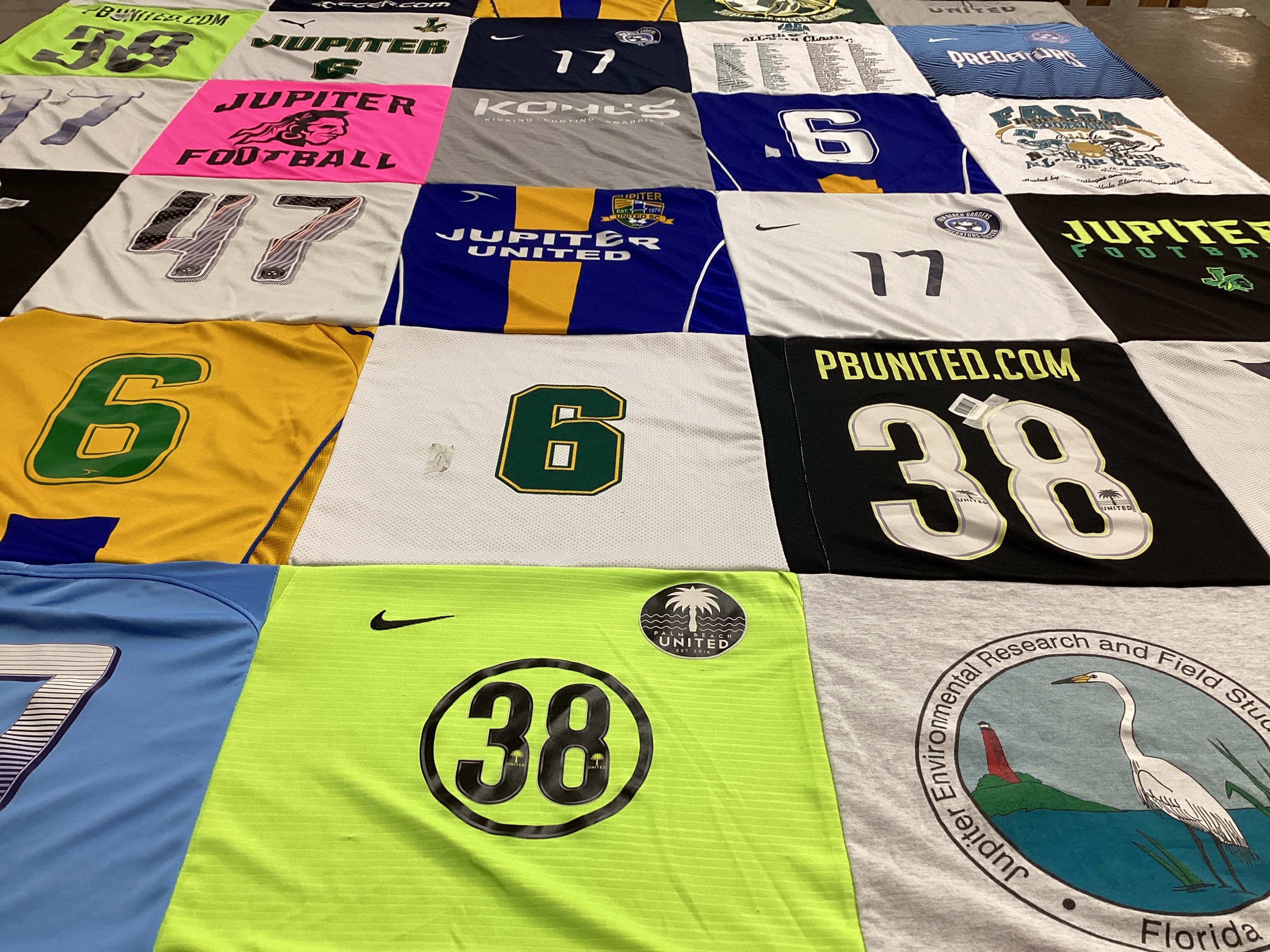 T-shirt quilt featuring jupiter football by Heather from FL