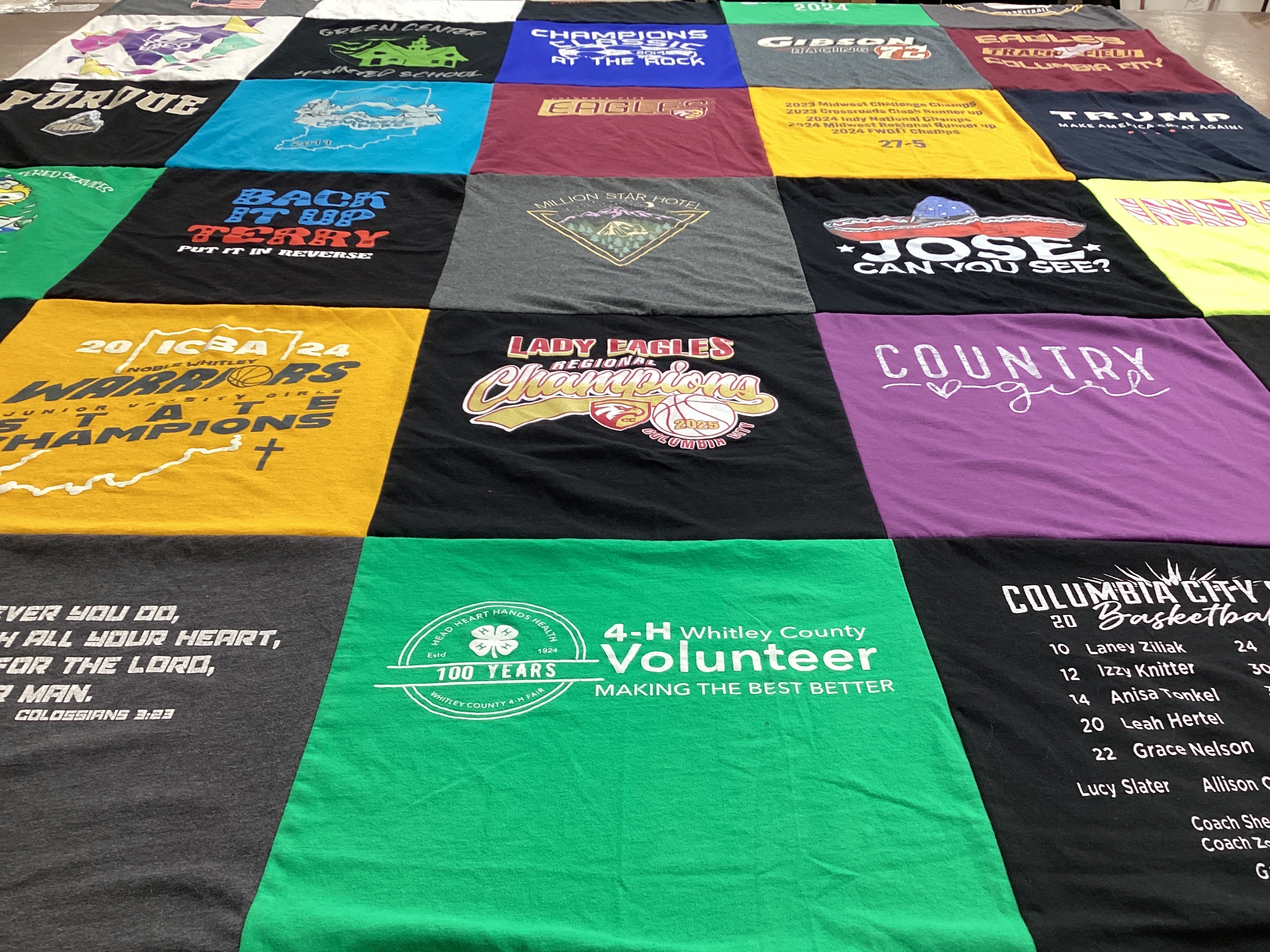 T-shirt quilt featuring columbia city basketball by Courtney from IN