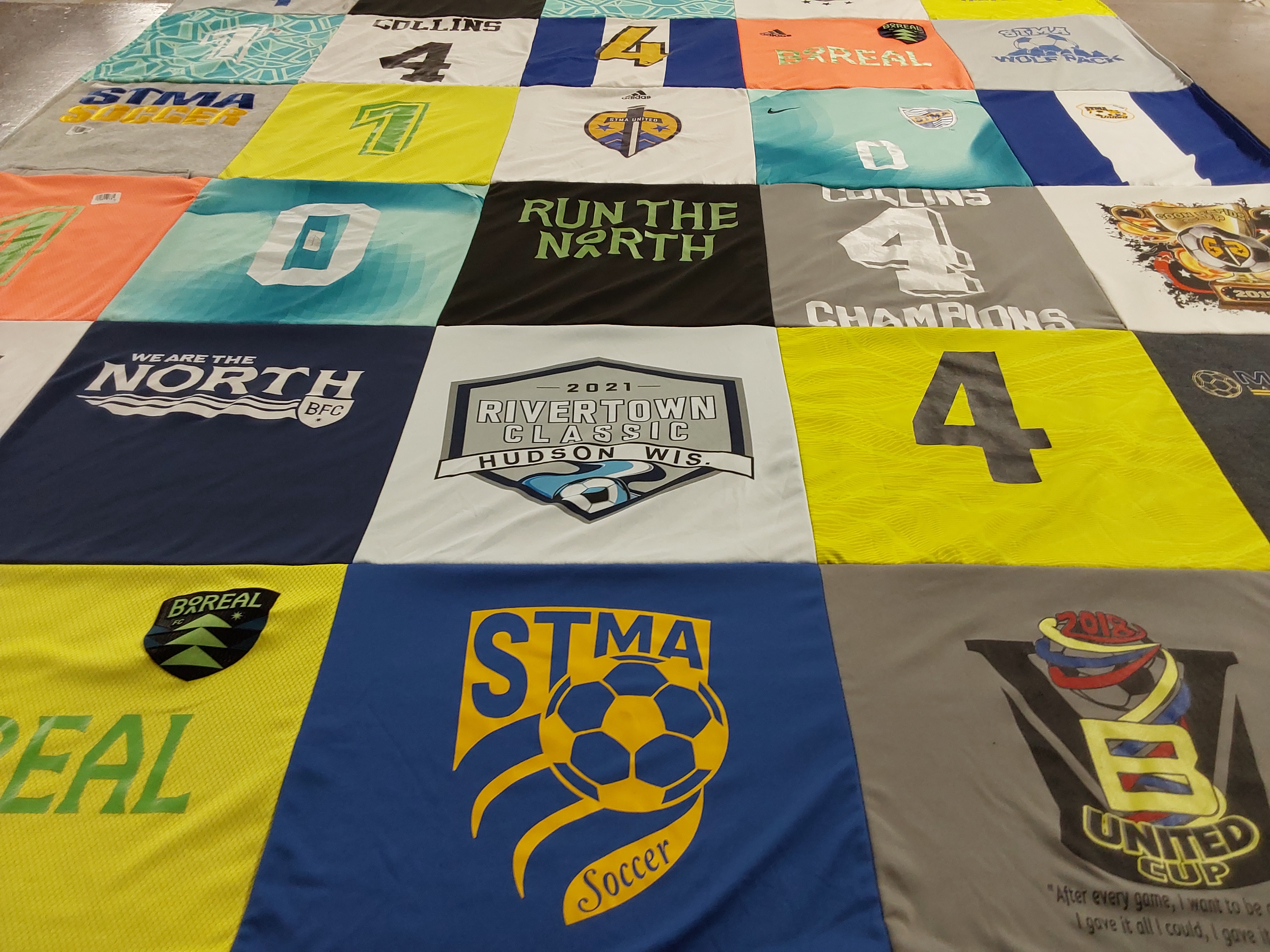 T-shirt quilt featuring stma high school soccer by Shelly from MN